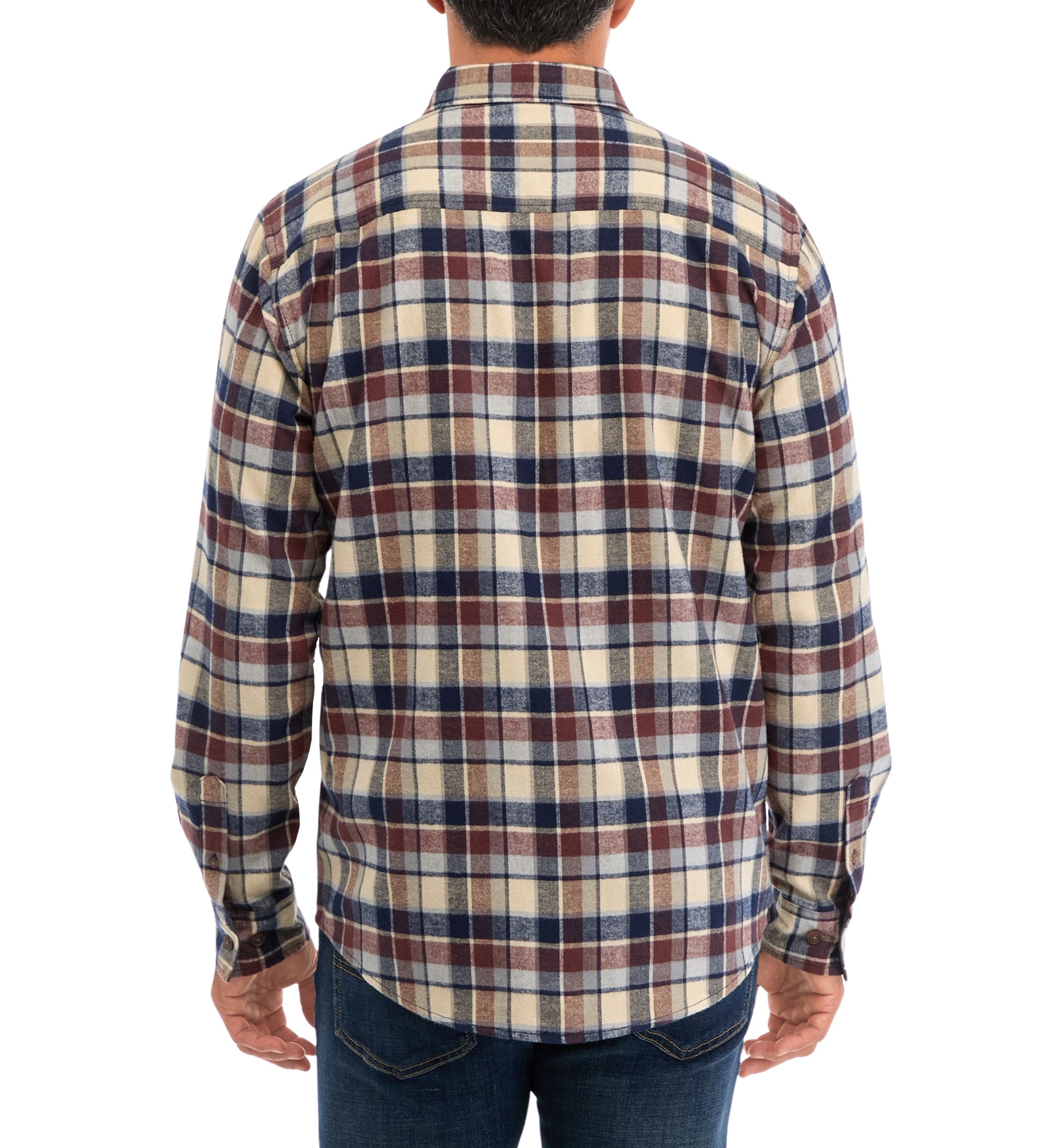 Mens Long Sleeve Brushed Flannel Shirt