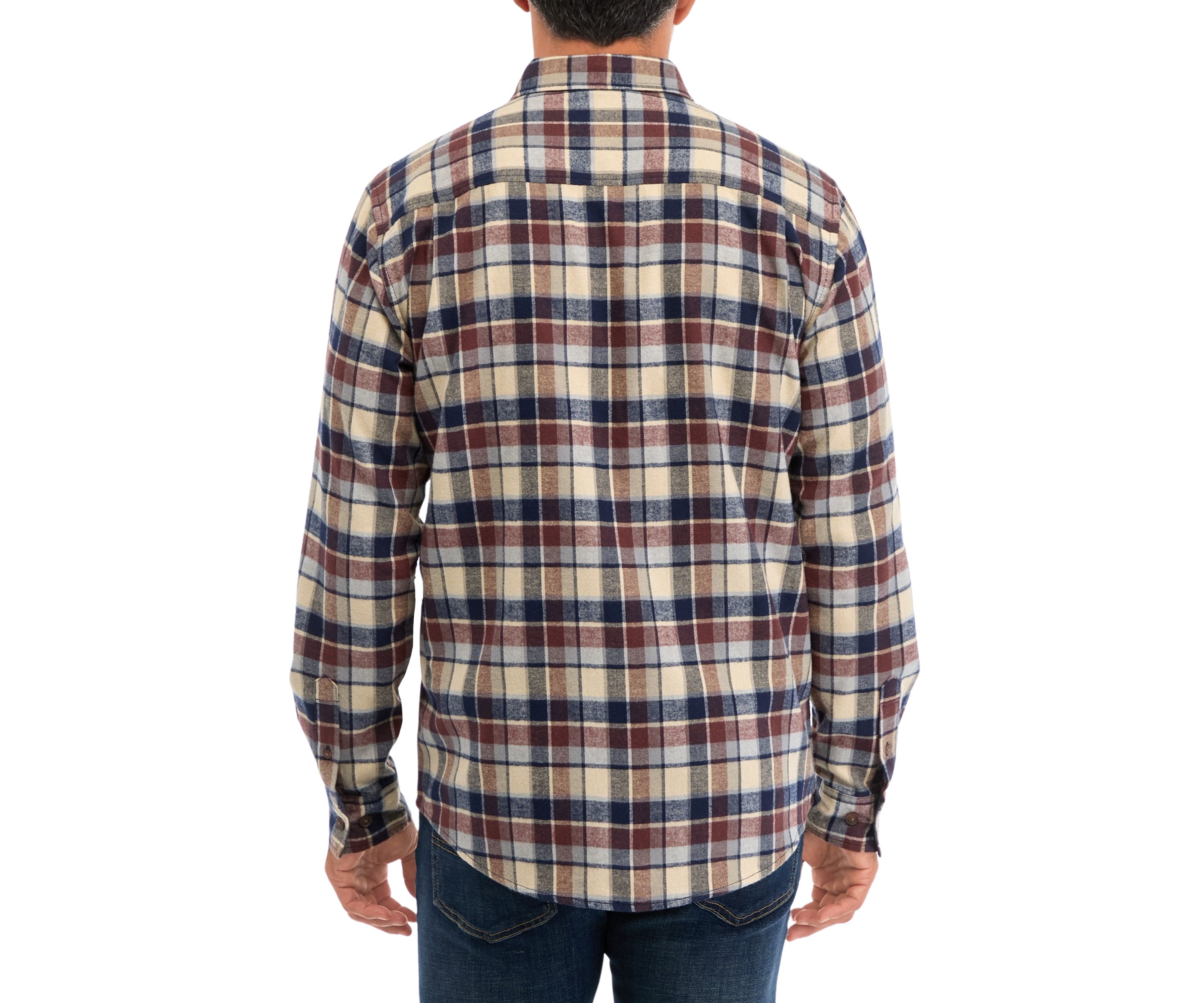 Mens Long Sleeve Brushed Flannel Shirt
