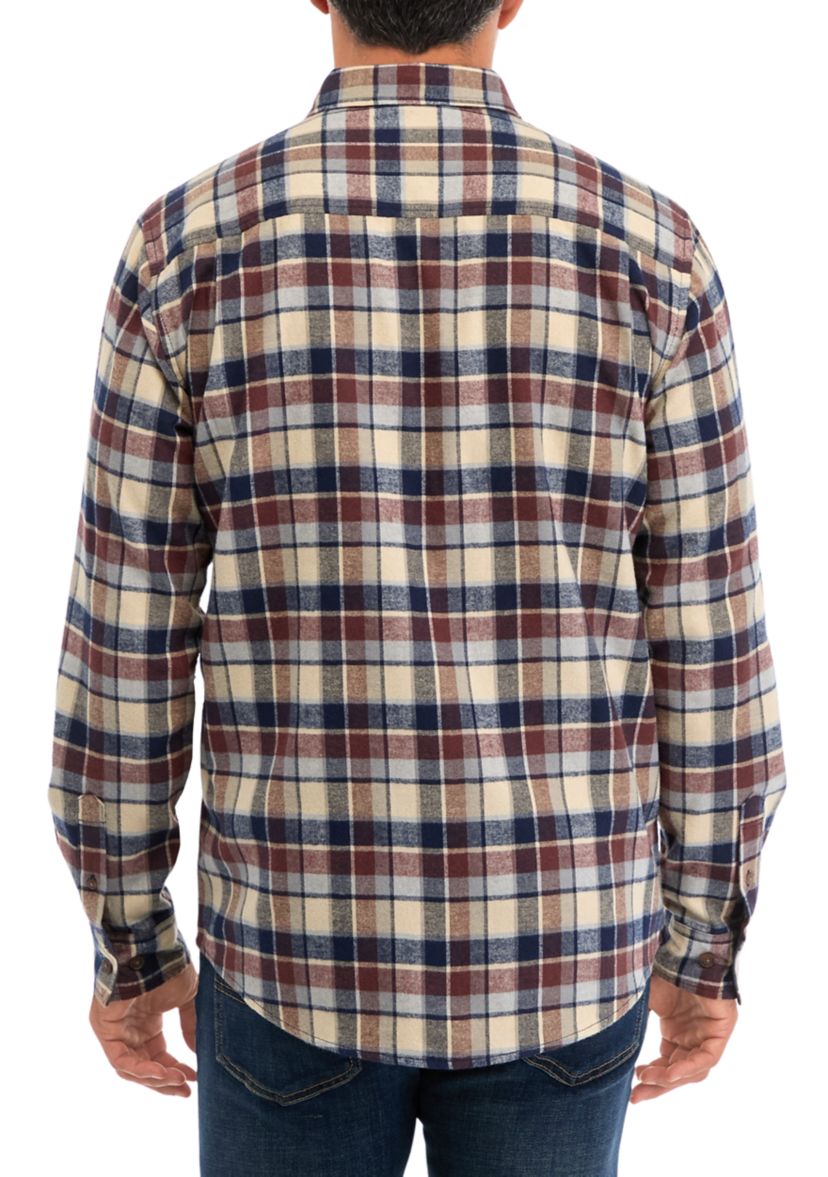Mens Long Sleeve Brushed Flannel Shirt
