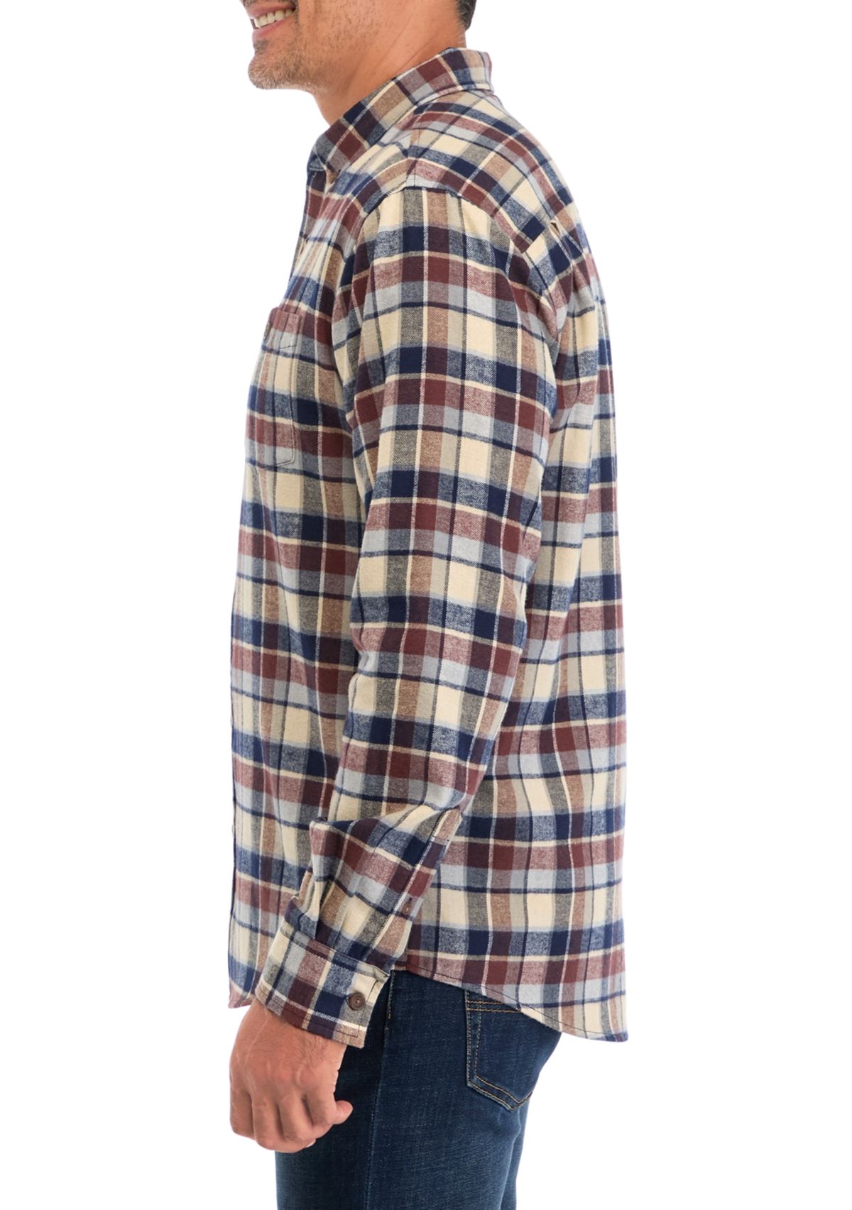 Mens Long Sleeve Brushed Flannel Shirt