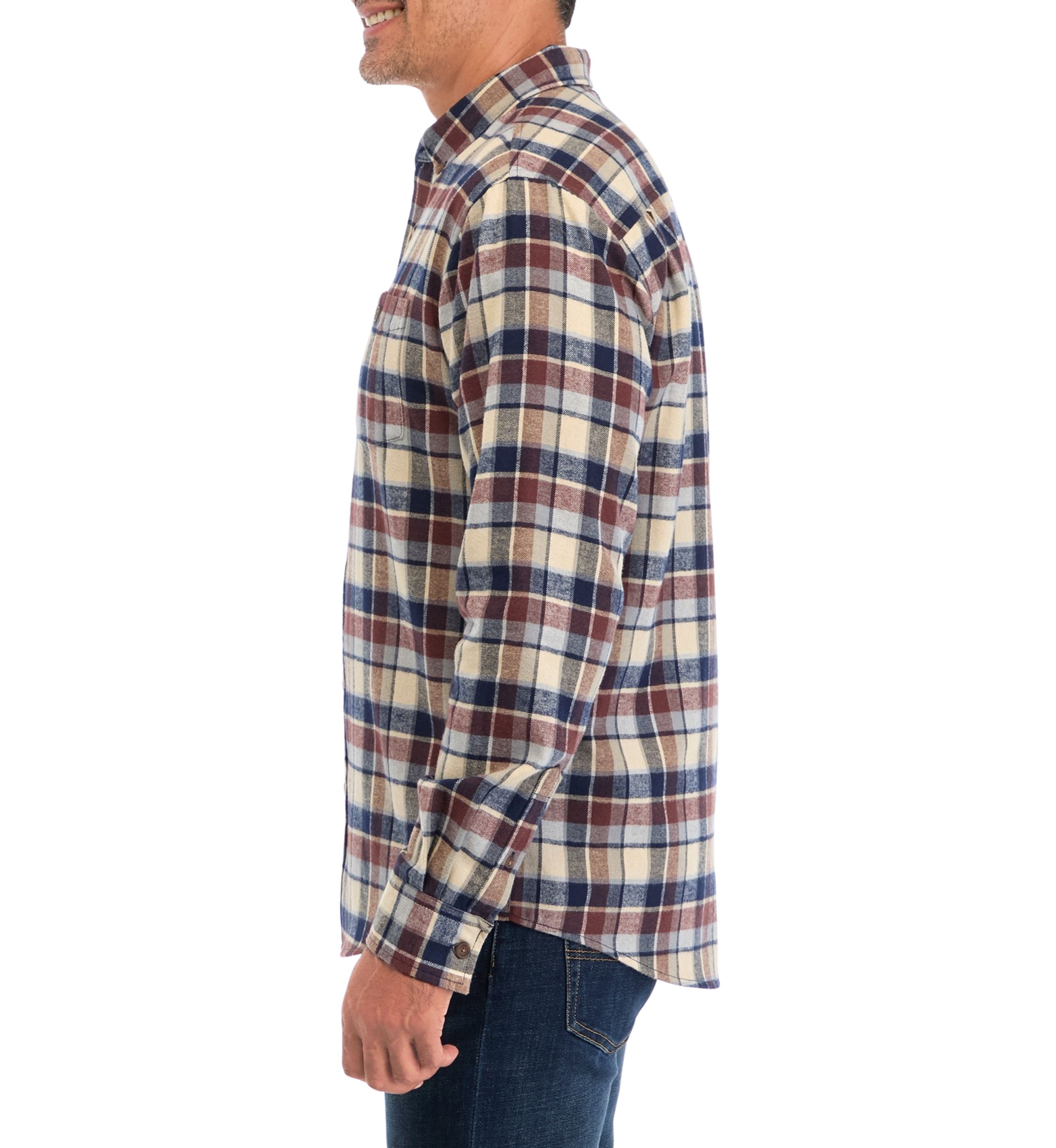 Mens Long Sleeve Brushed Flannel Shirt