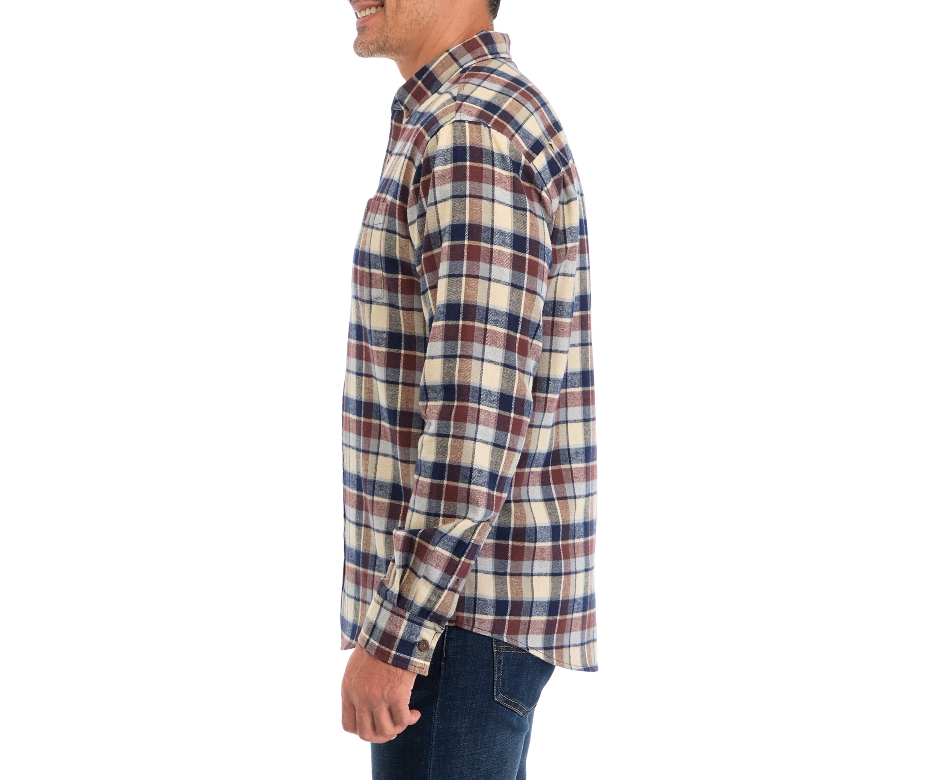 Mens Long Sleeve Brushed Flannel Shirt