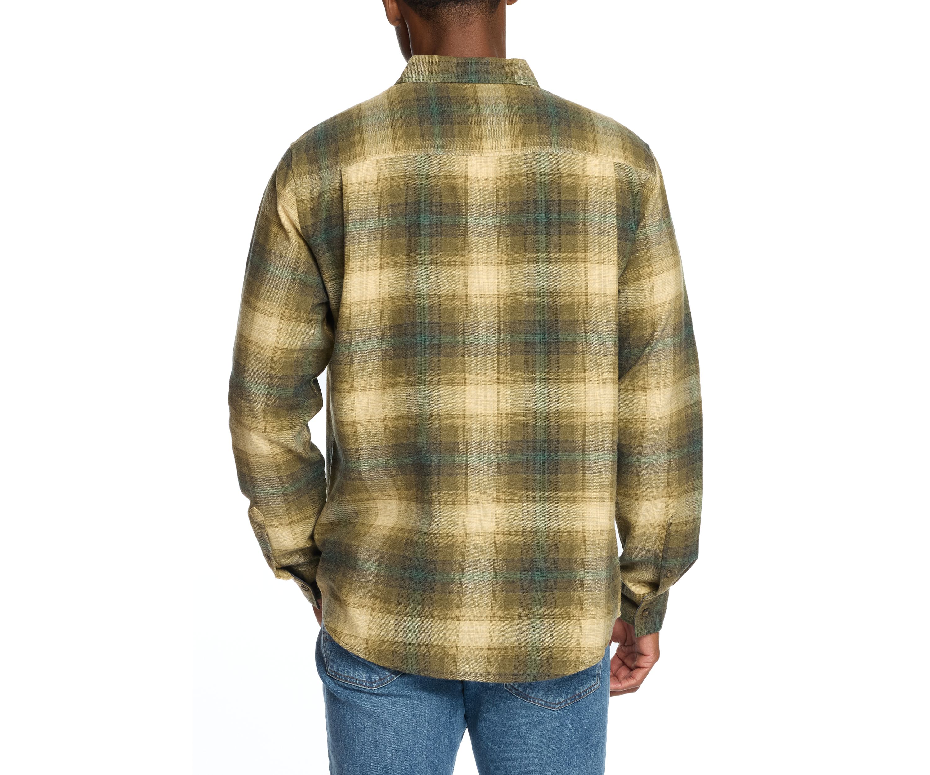 Mens Long Sleeve Brushed Flannel Shirt