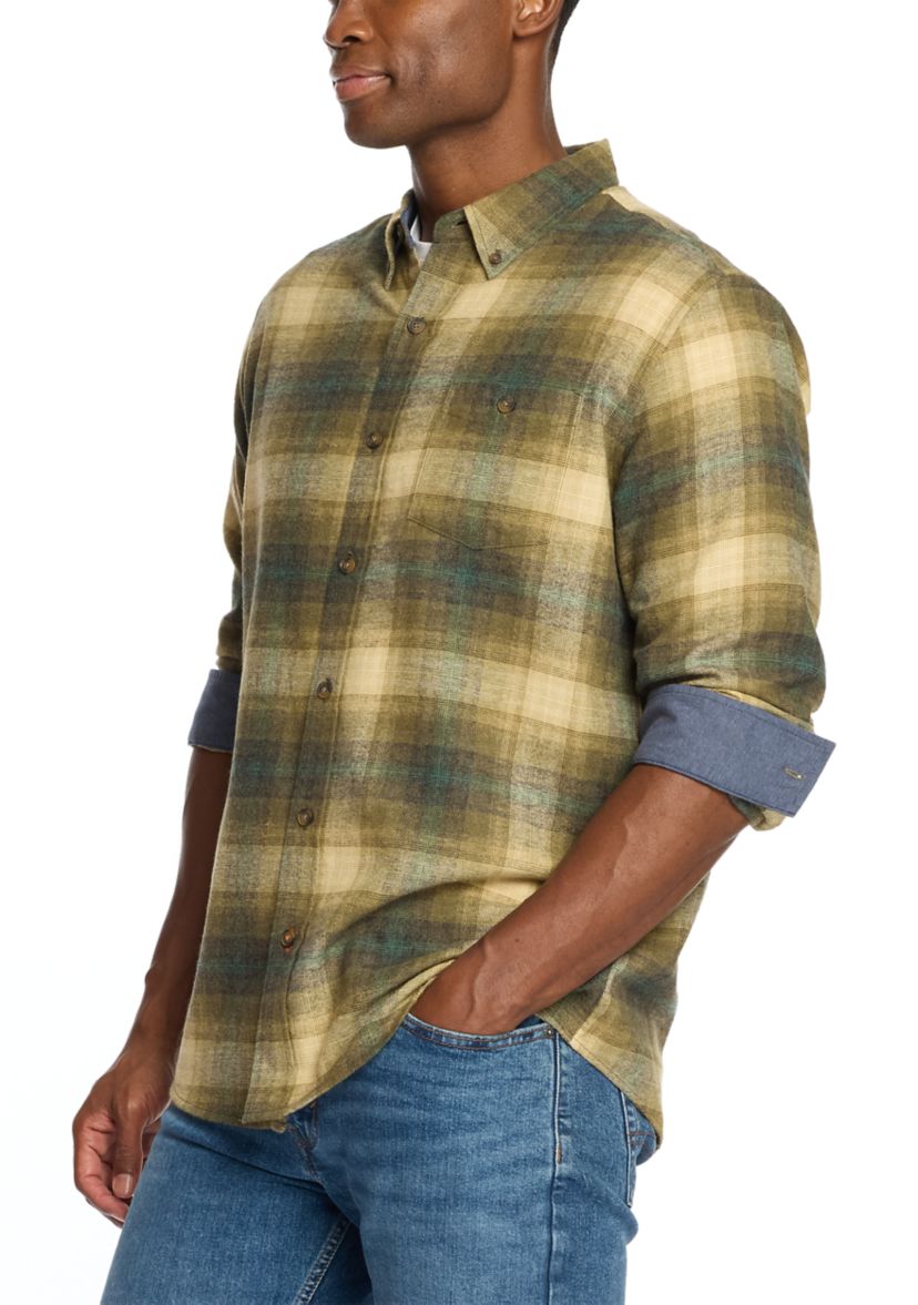Mens Long Sleeve Brushed Flannel Shirt