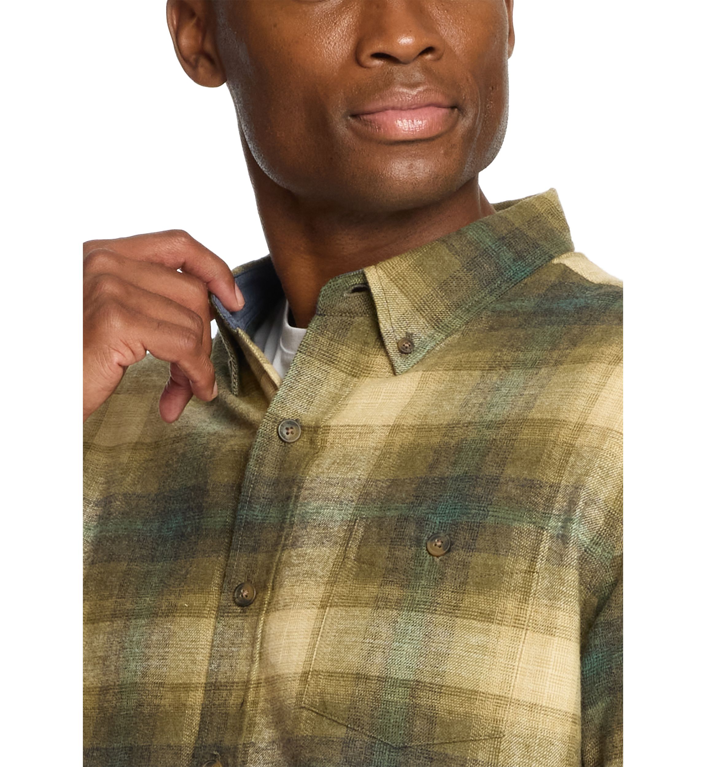 Mens Long Sleeve Brushed Flannel Shirt