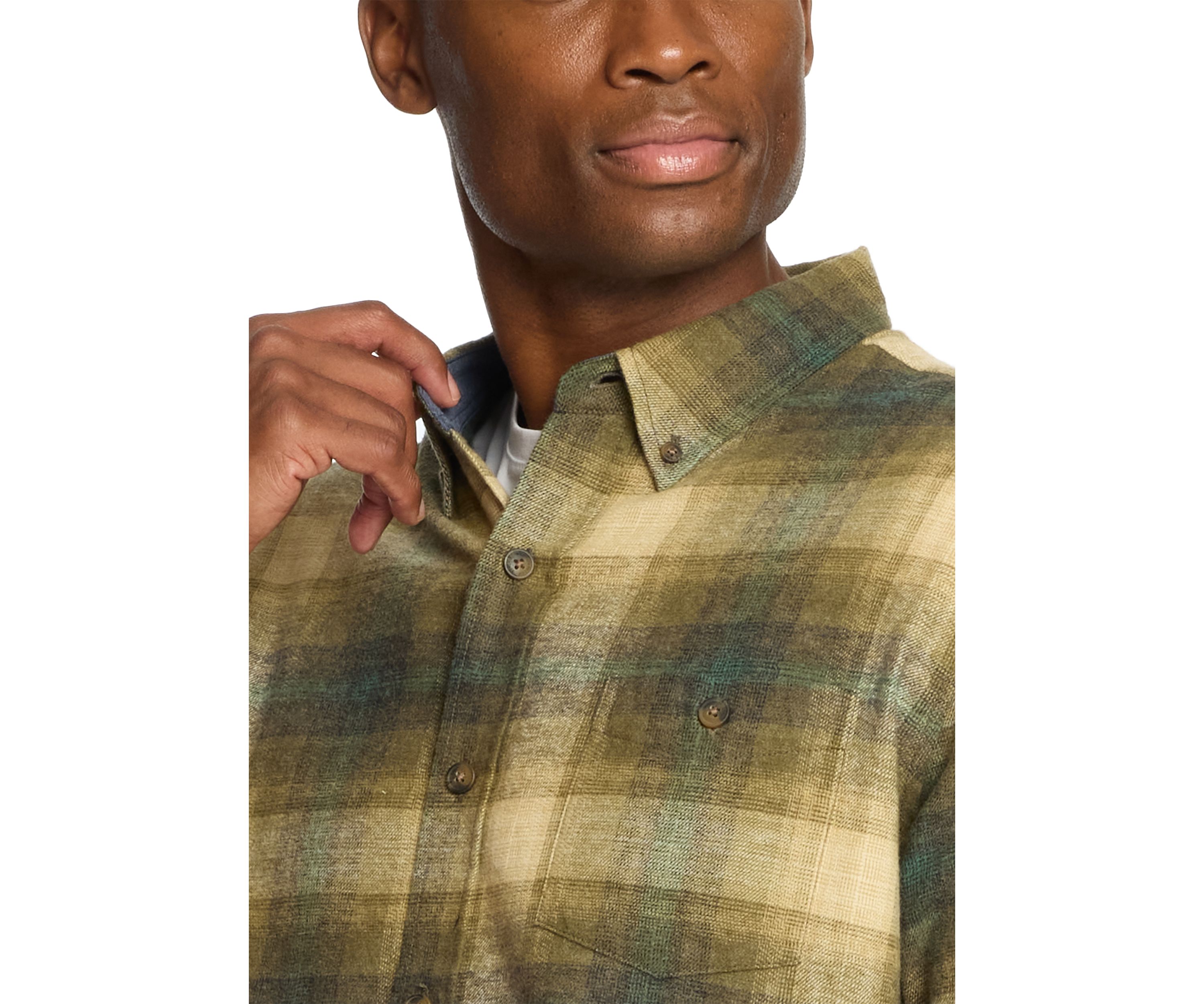 Mens Long Sleeve Brushed Flannel Shirt