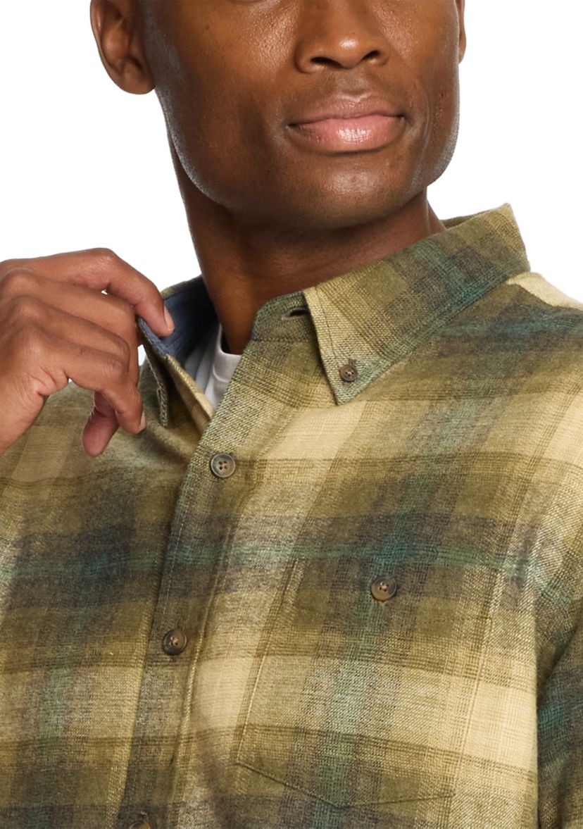 Mens Long Sleeve Brushed Flannel Shirt