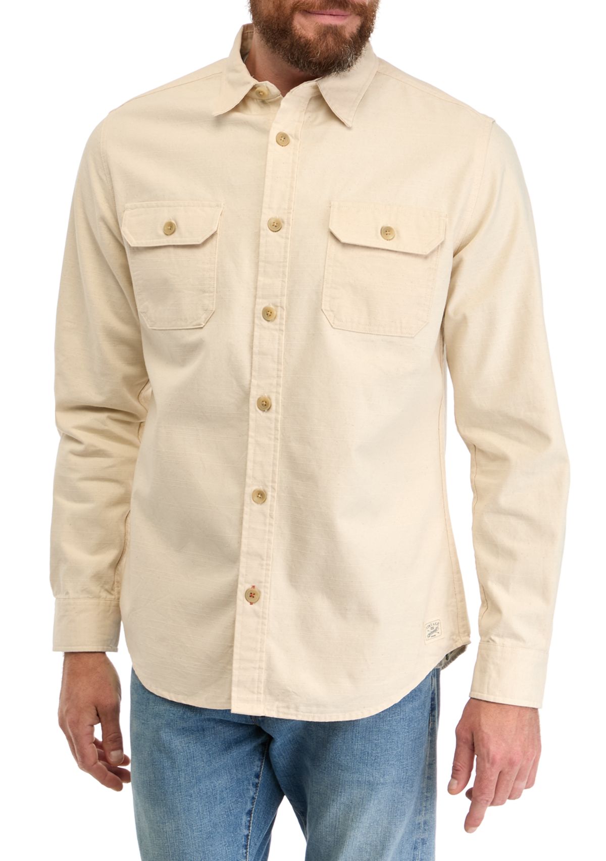 Mens Slub Canvas Work Overshirt 