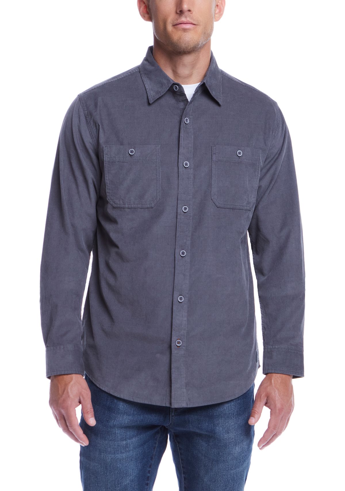 Mens Classic Fit Thin Wale Corduroy Shirt