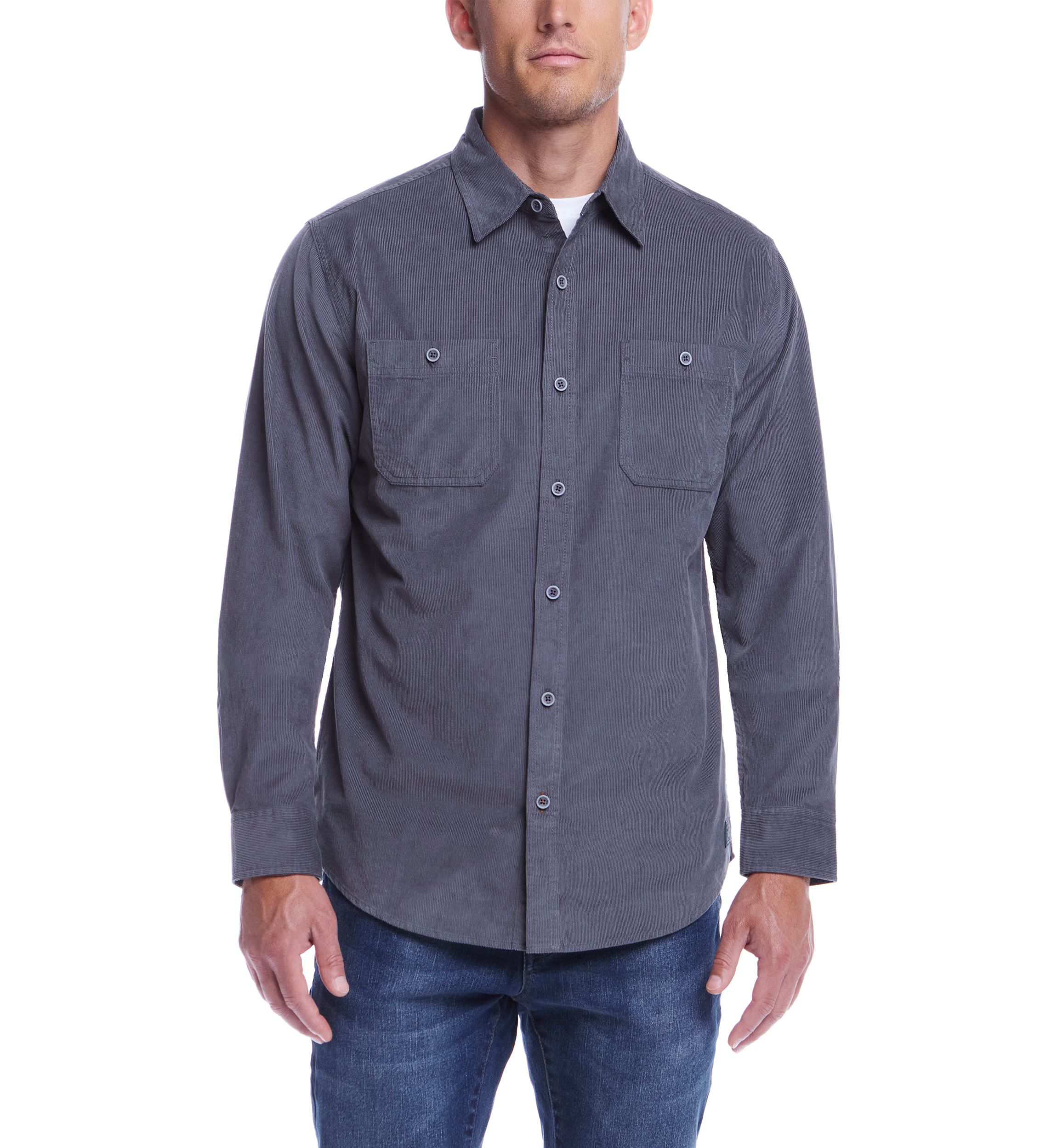 Mens Classic Fit Thin Wale Corduroy Shirt