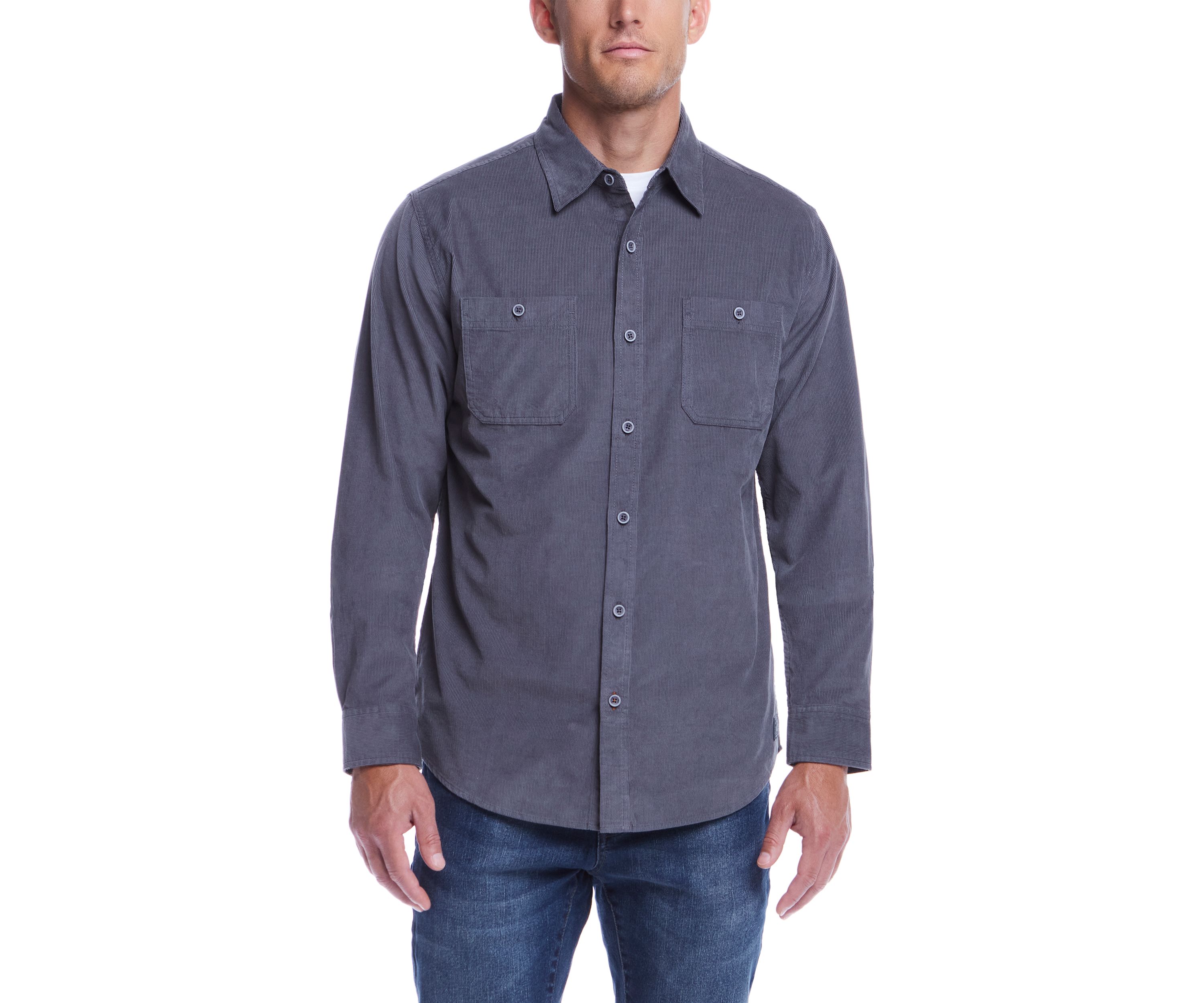 Mens Classic Fit Thin Wale Corduroy Shirt