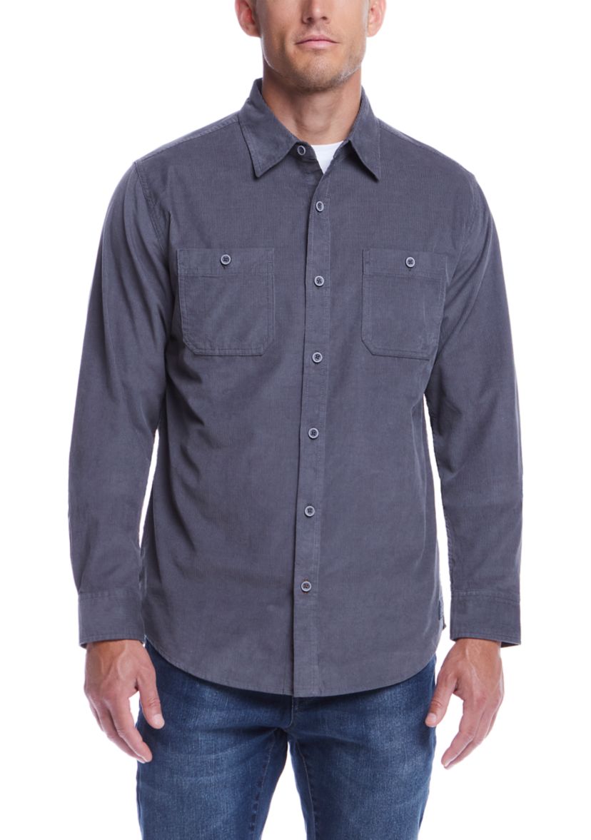 Mens Classic Fit Thin Wale Corduroy Shirt