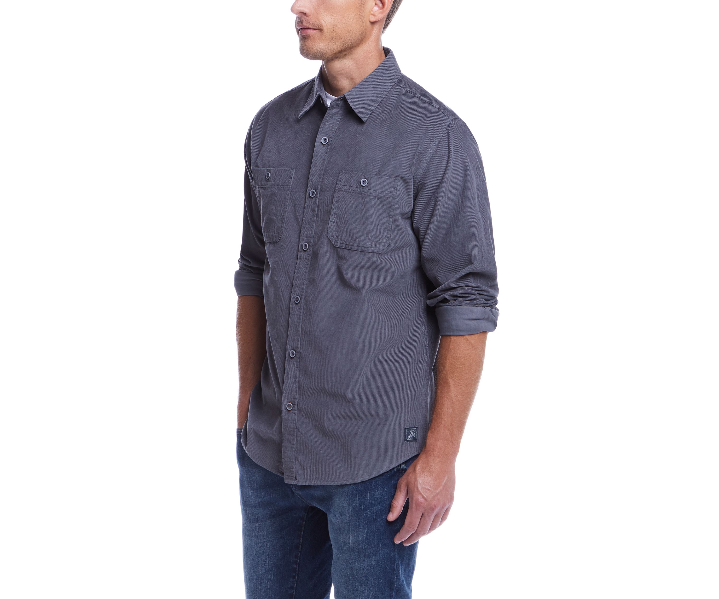 Mens Classic Fit Thin Wale Corduroy Shirt