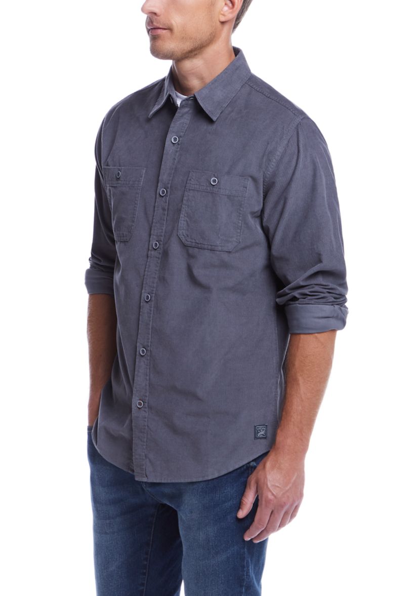 Mens Classic Fit Thin Wale Corduroy Shirt
