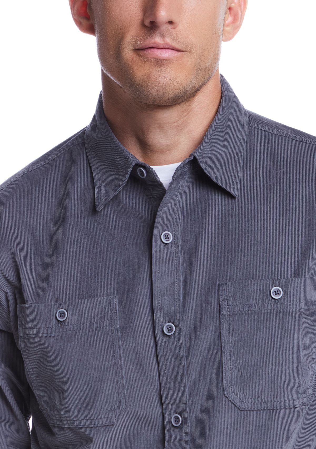 Mens Classic Fit Thin Wale Corduroy Shirt