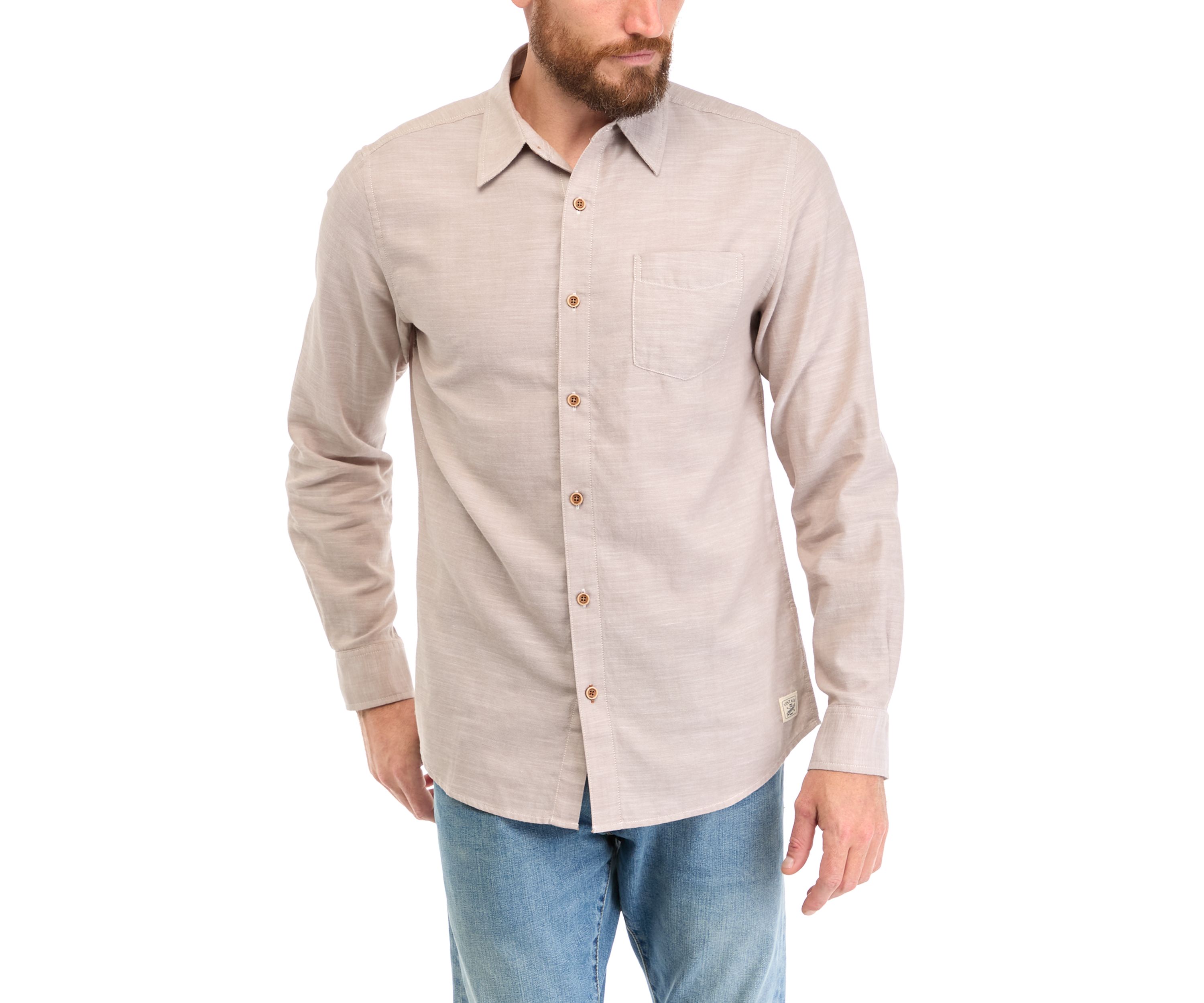 Mens Long Sleeve Solid Winter Oxford Shirt