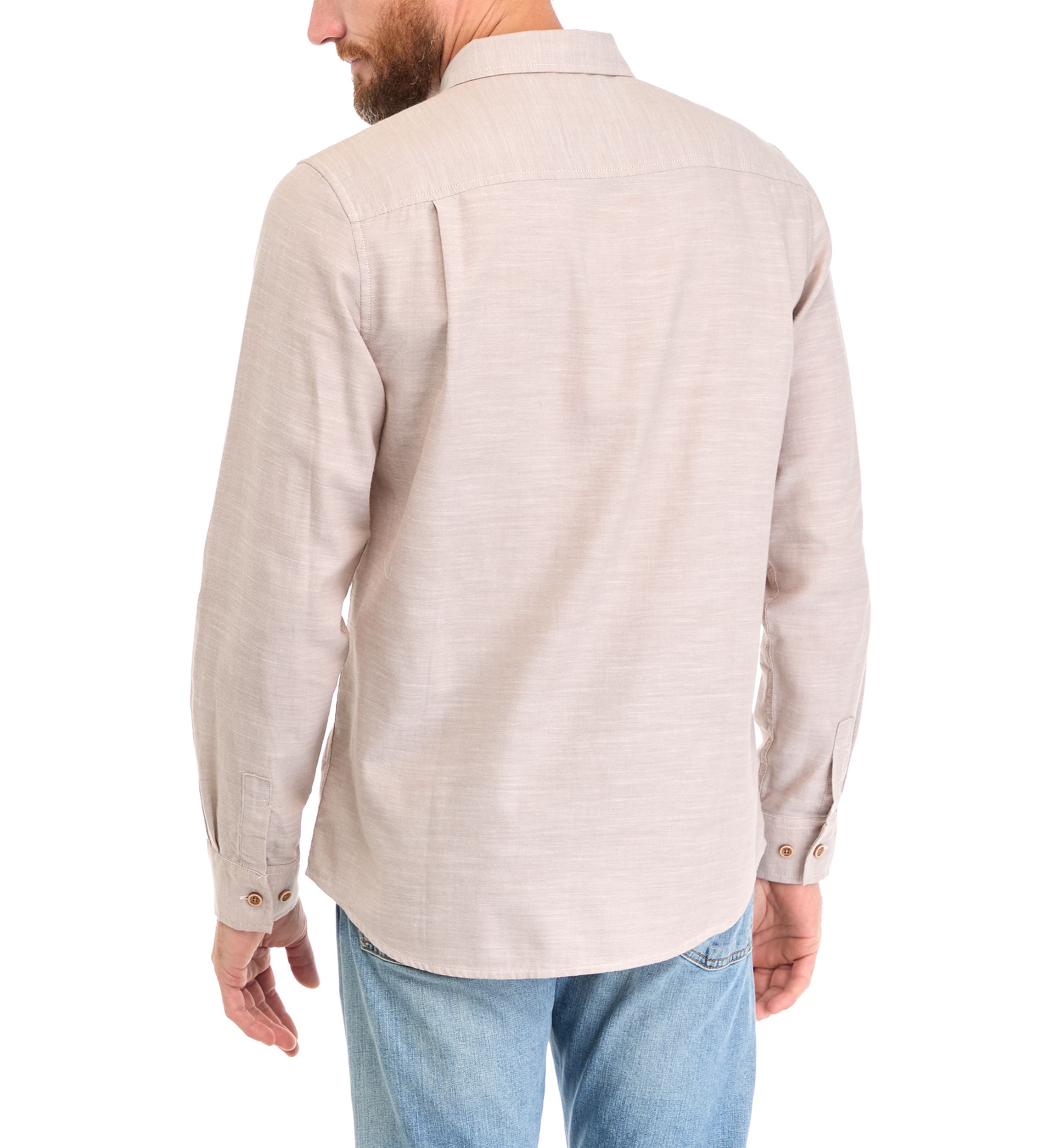 Mens Long Sleeve Solid Winter Oxford Shirt