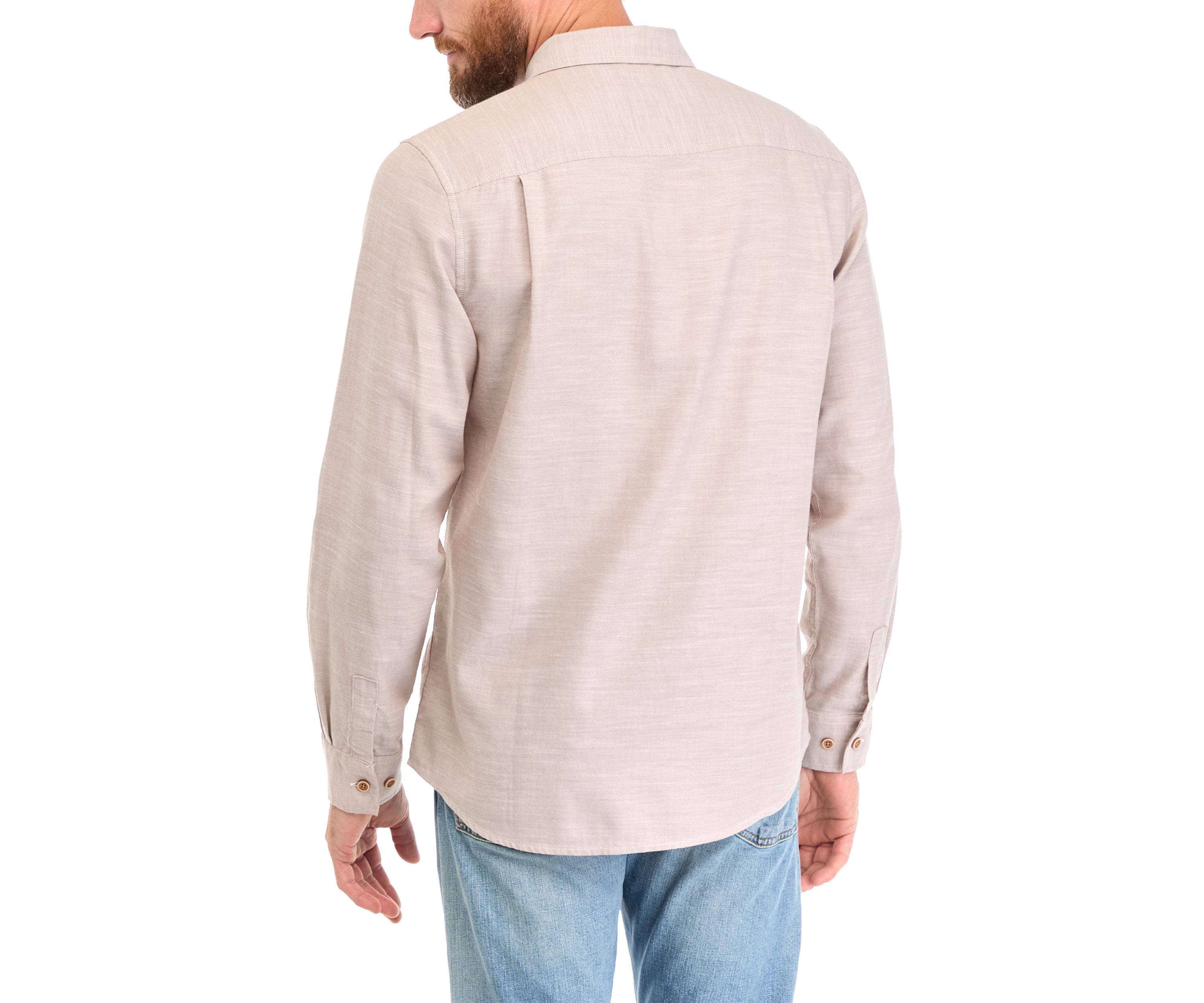 Mens Long Sleeve Solid Winter Oxford Shirt