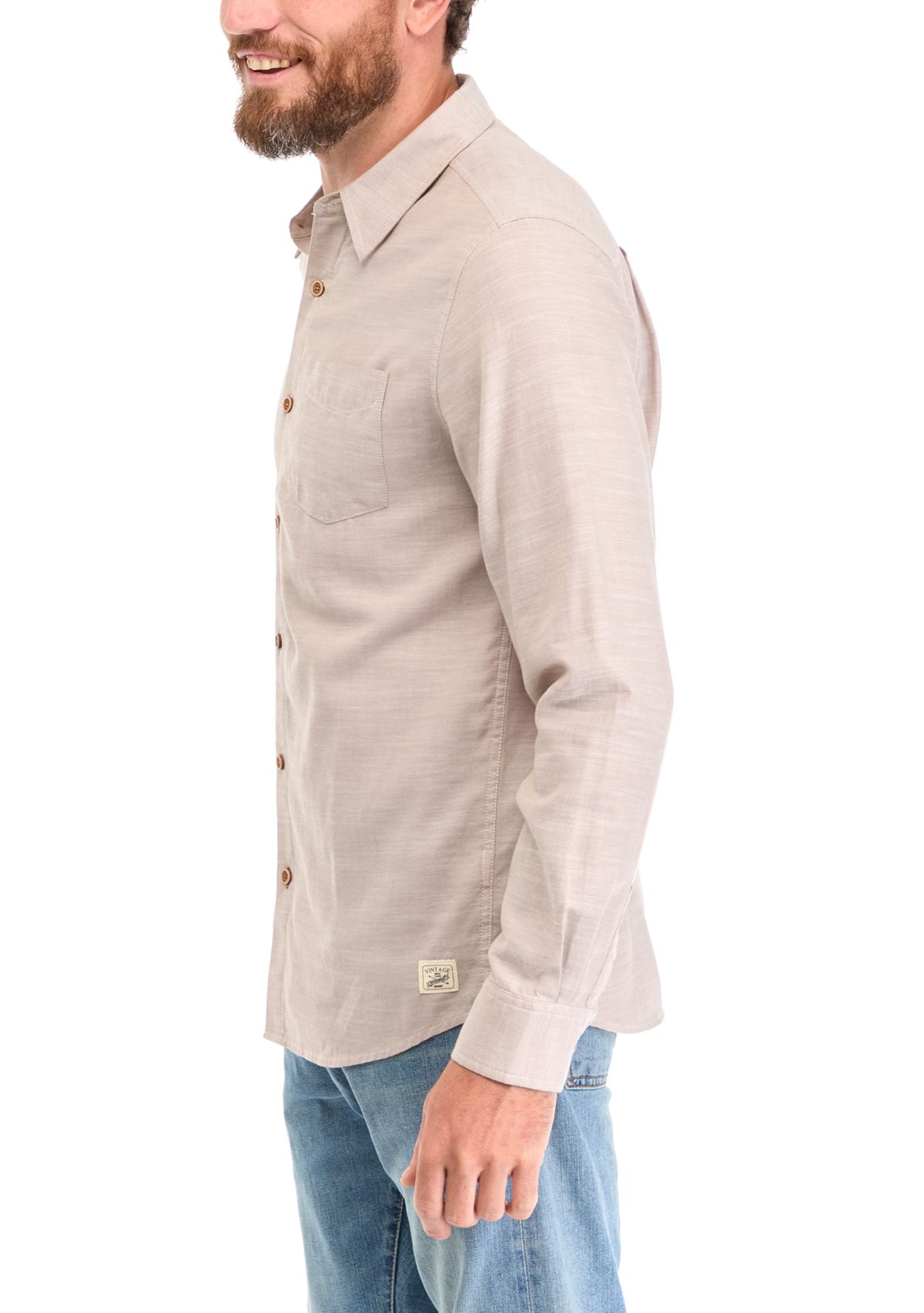 Mens Long Sleeve Solid Winter Oxford Shirt