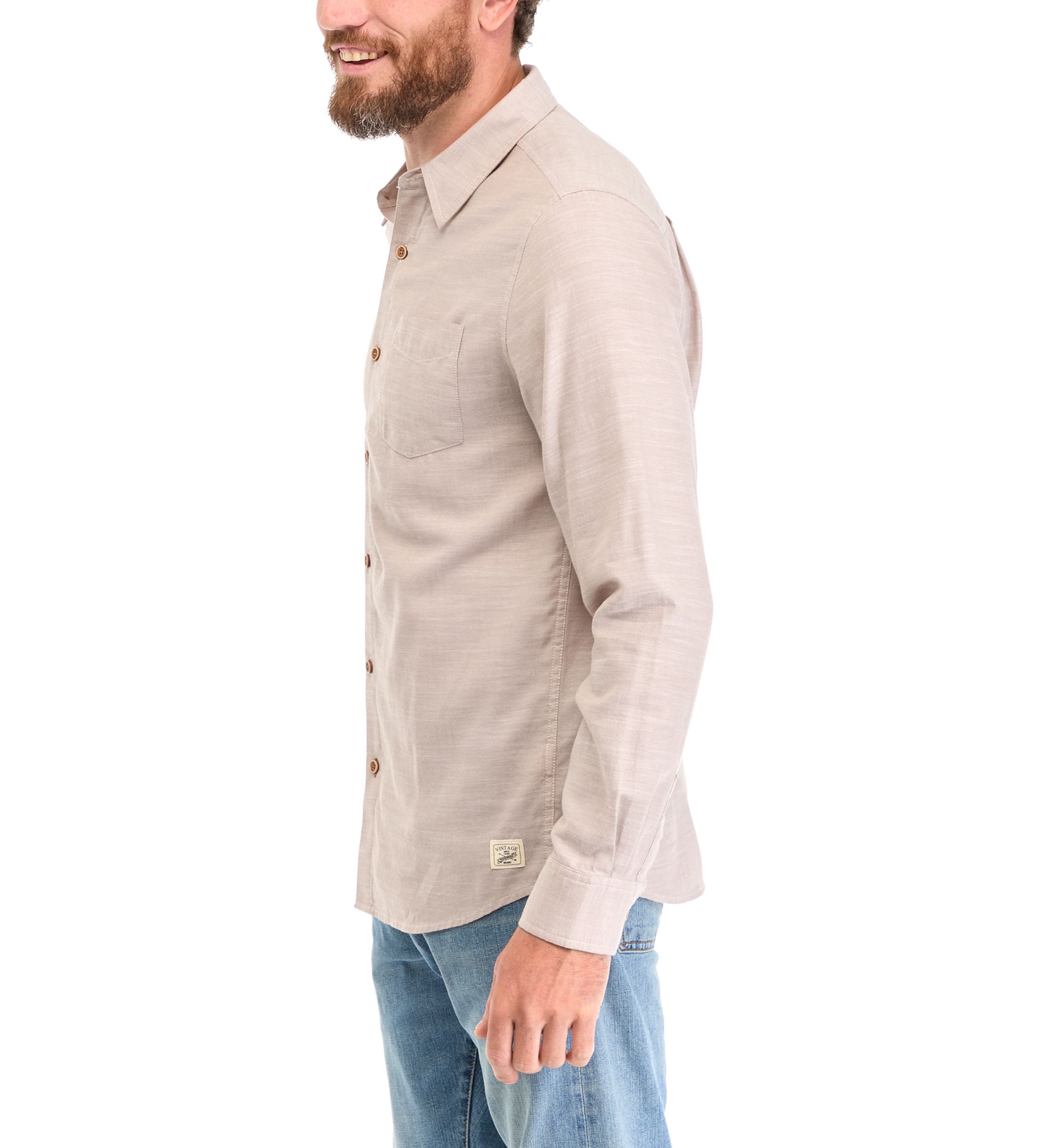 Mens Long Sleeve Solid Winter Oxford Shirt