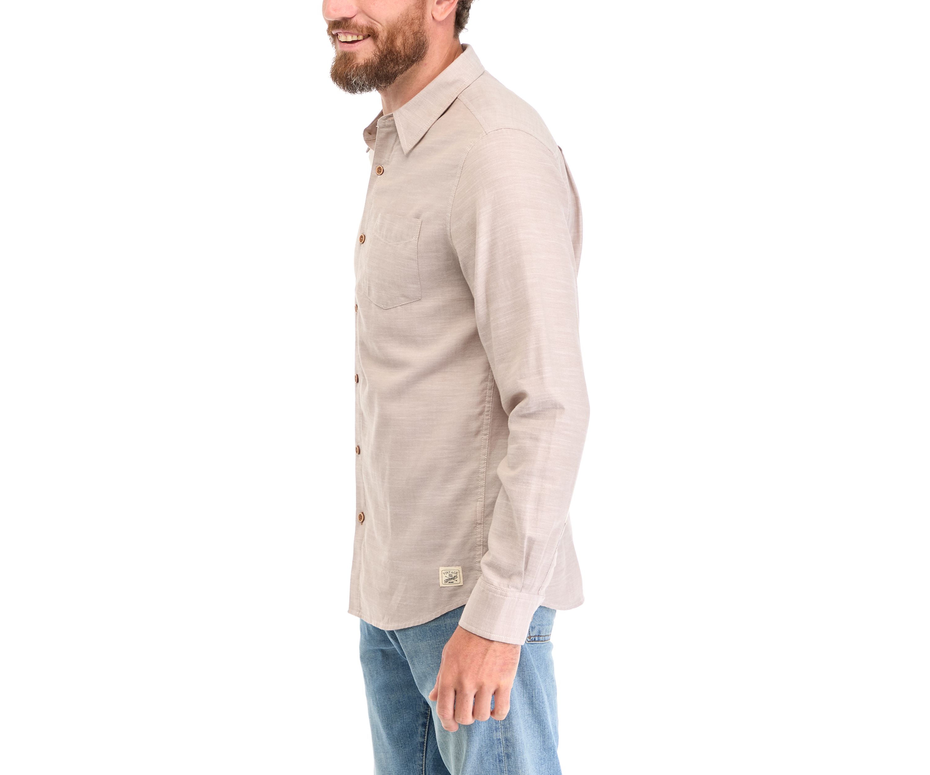 Mens Long Sleeve Solid Winter Oxford Shirt