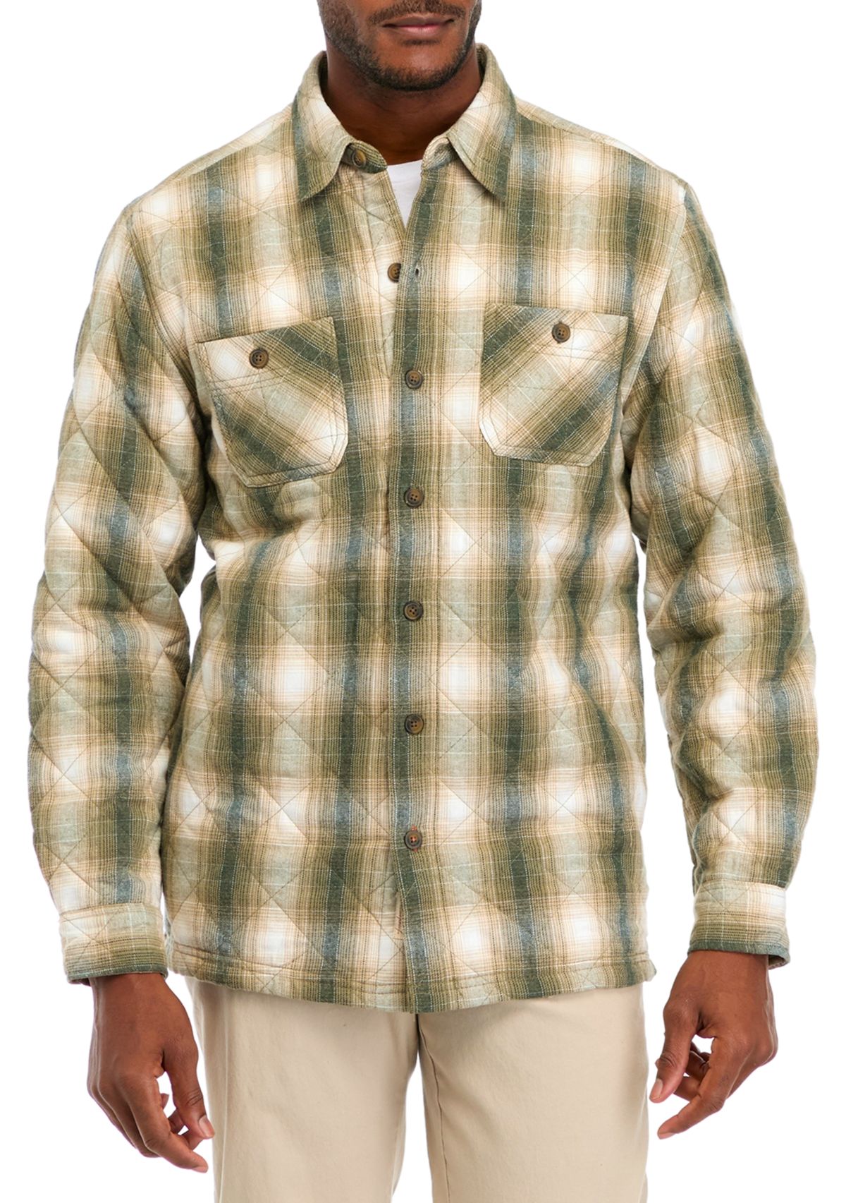 Mens Quilted Shirt Jacket 