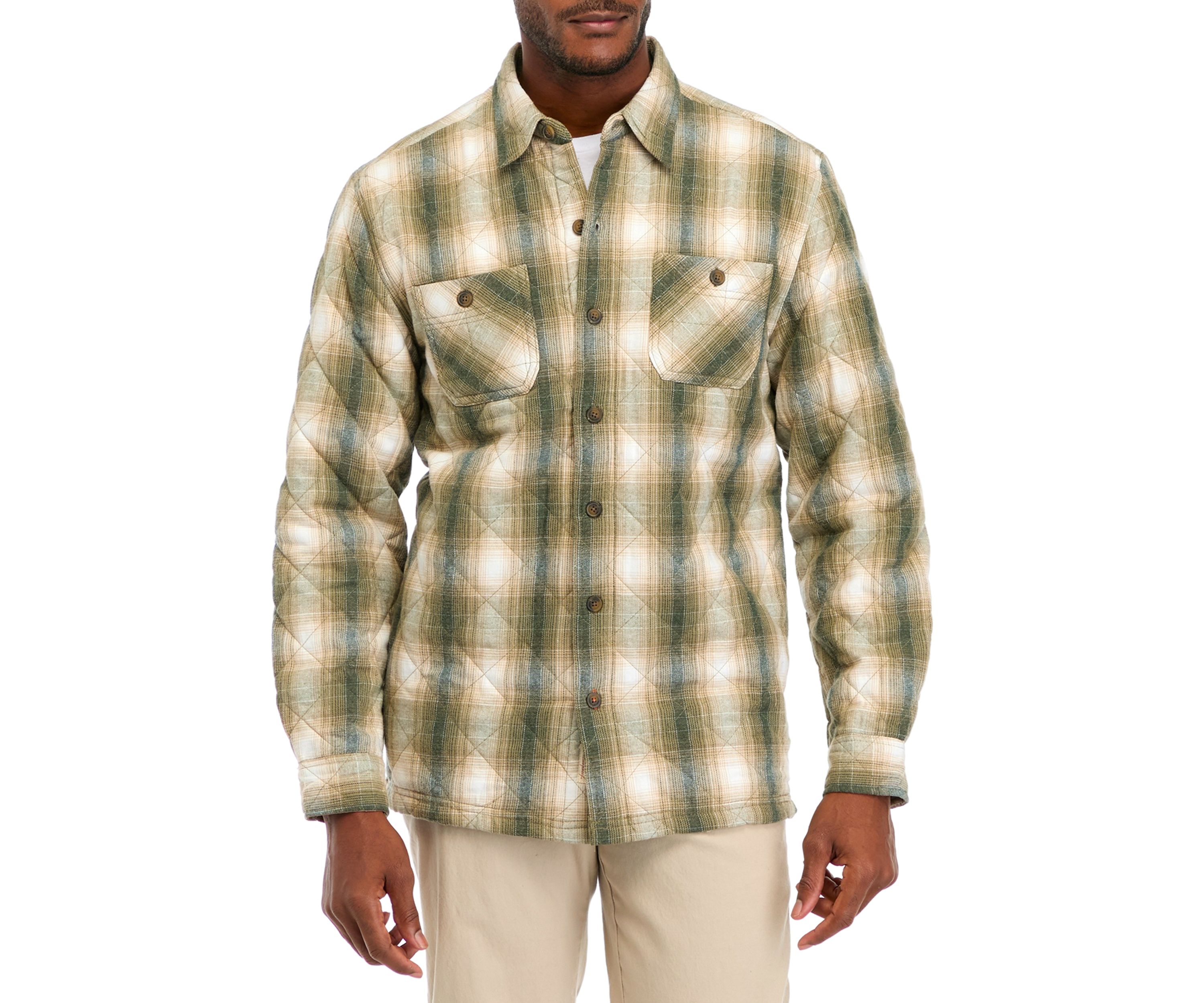 Mens Quilted Shirt Jacket 
