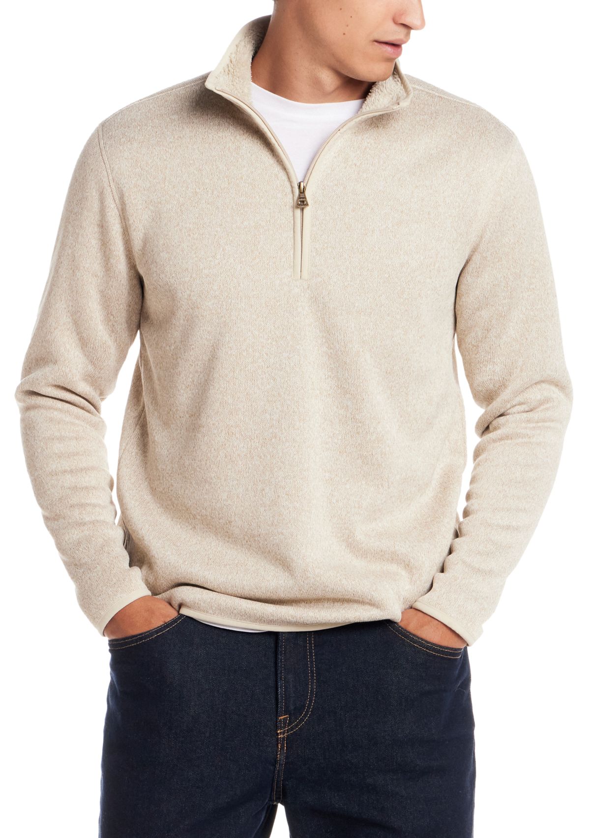 Men’s Sherpa Lined Quarter Zip Sweater Fleece