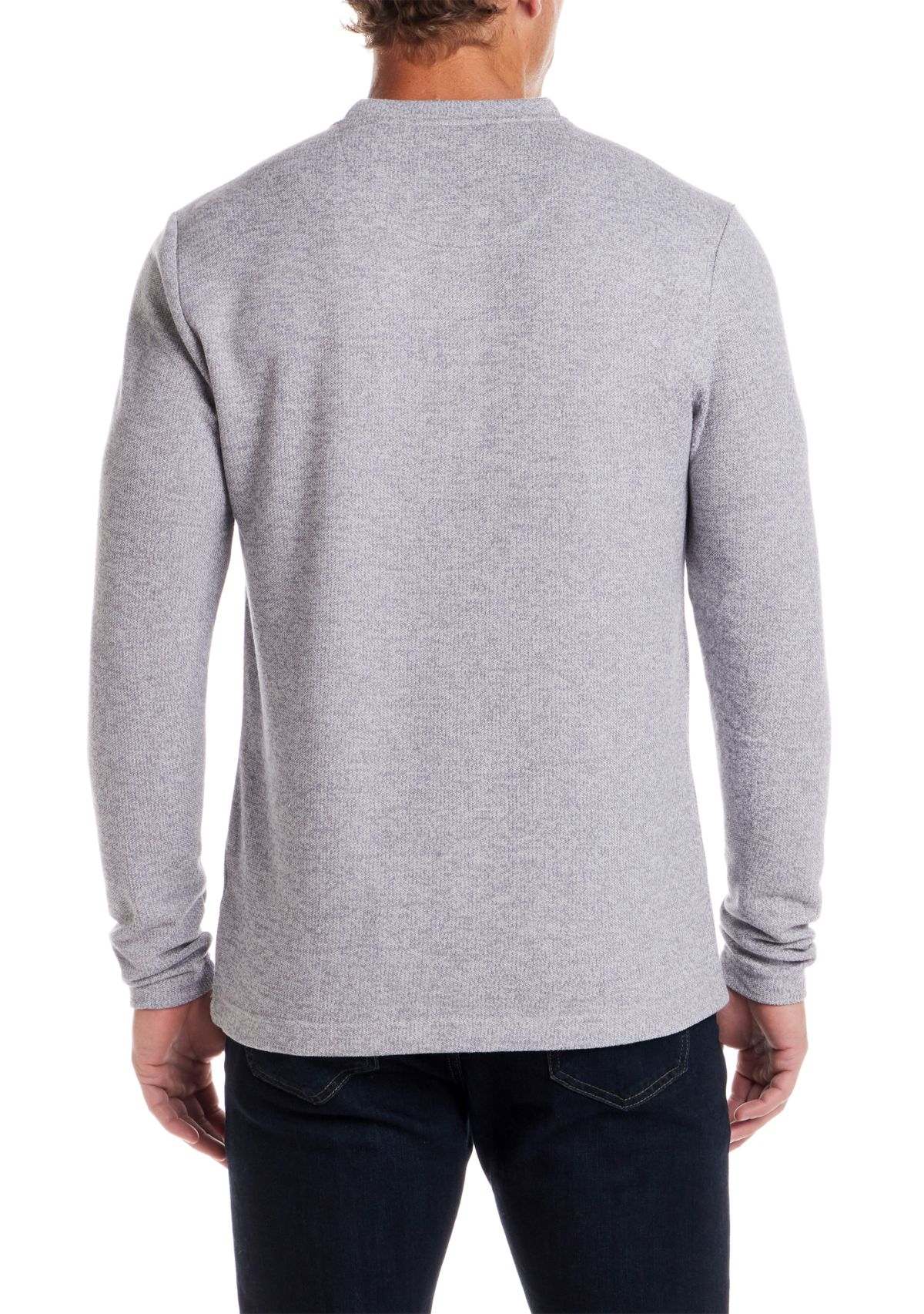 Mens Long Sleeve Mixed Henley Shirt 