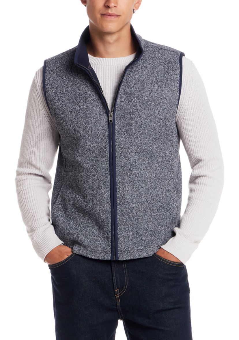 Mens Mixy Knit Mock Neck Vest