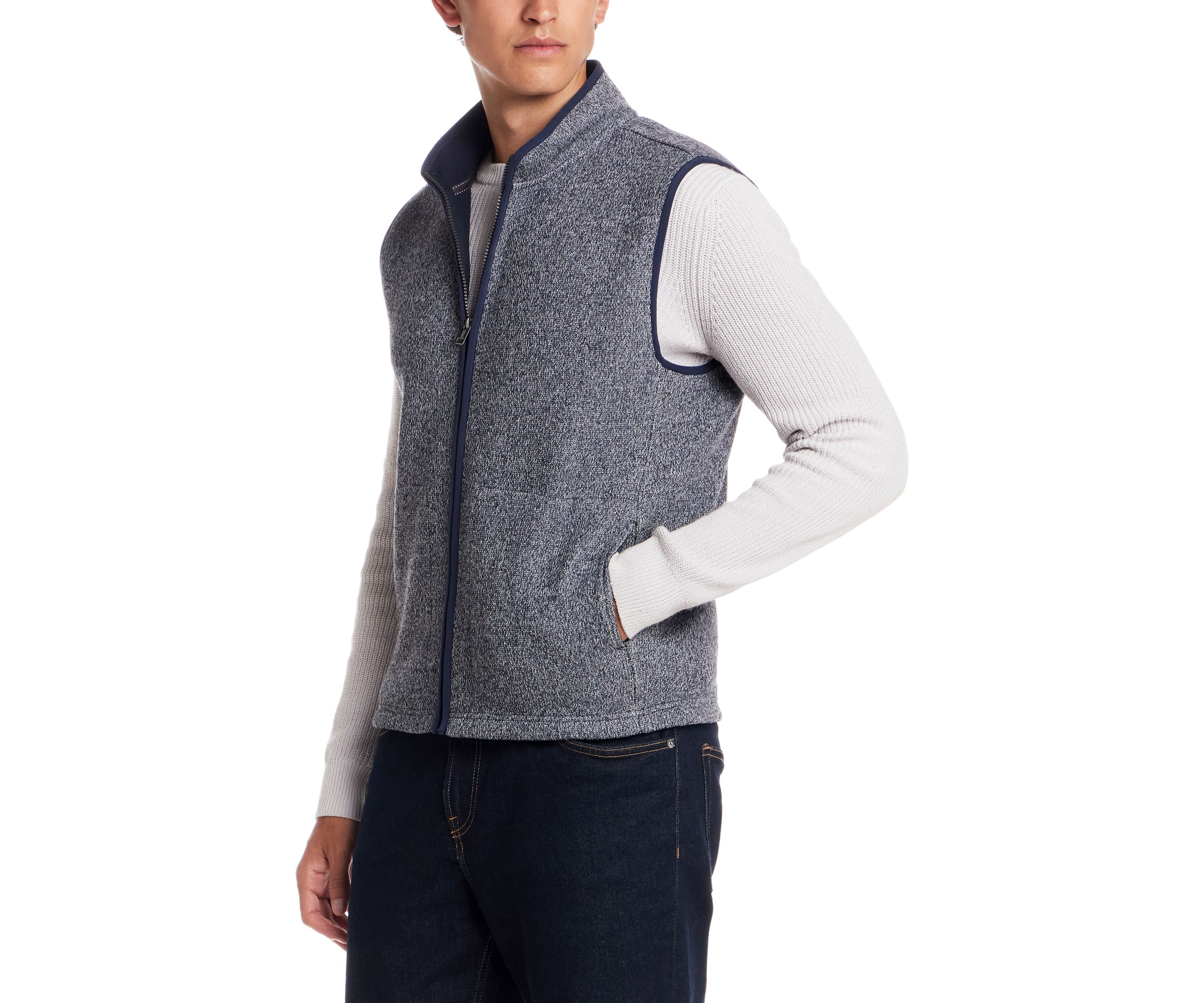 Mens Mixy Knit Mock Neck Vest