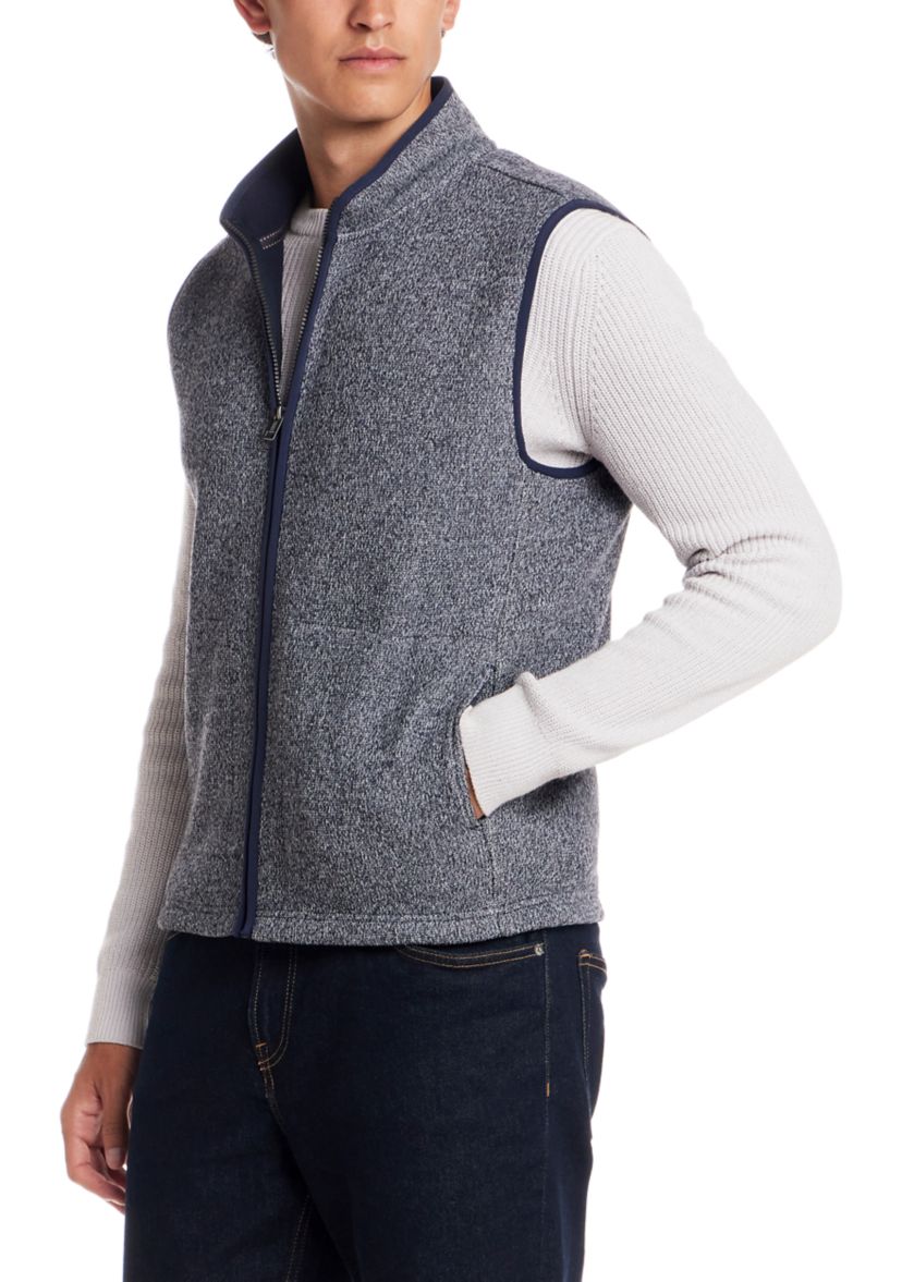 Mens Mixy Knit Mock Neck Vest