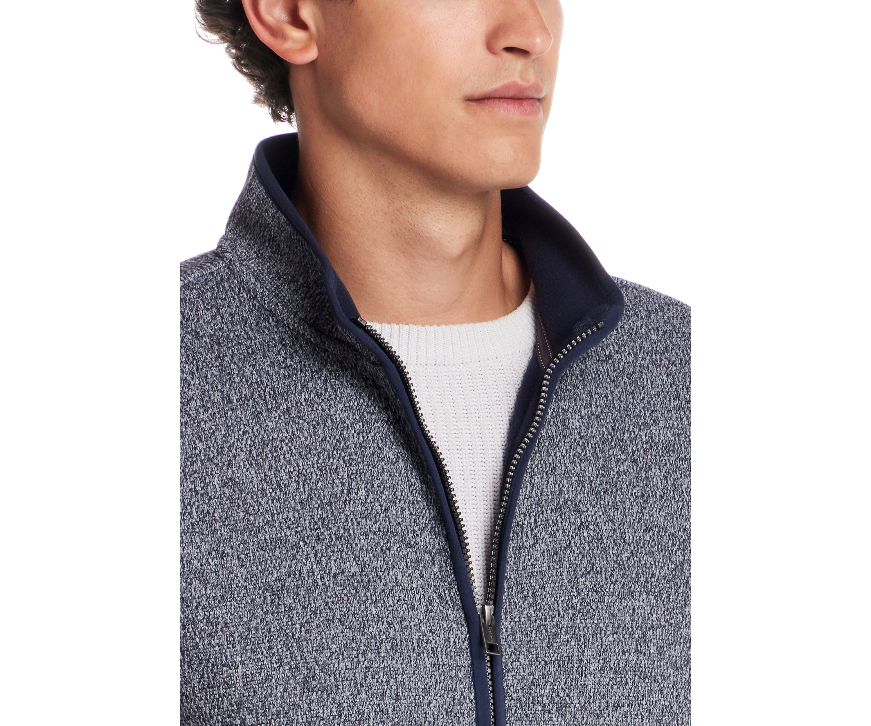 Mens Mixy Knit Mock Neck Vest