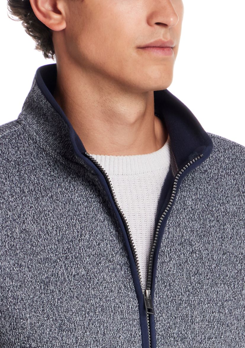 Mens Mixy Knit Mock Neck Vest