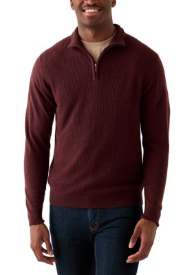Weatherproof Vintage Men's Textured 1/4 Zip Sweater, Medium