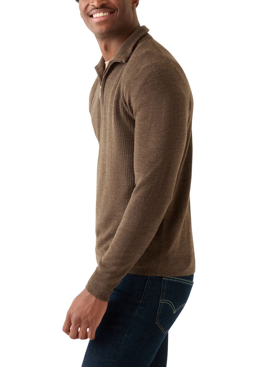 Mens Textured 1/4 Zip Sweater