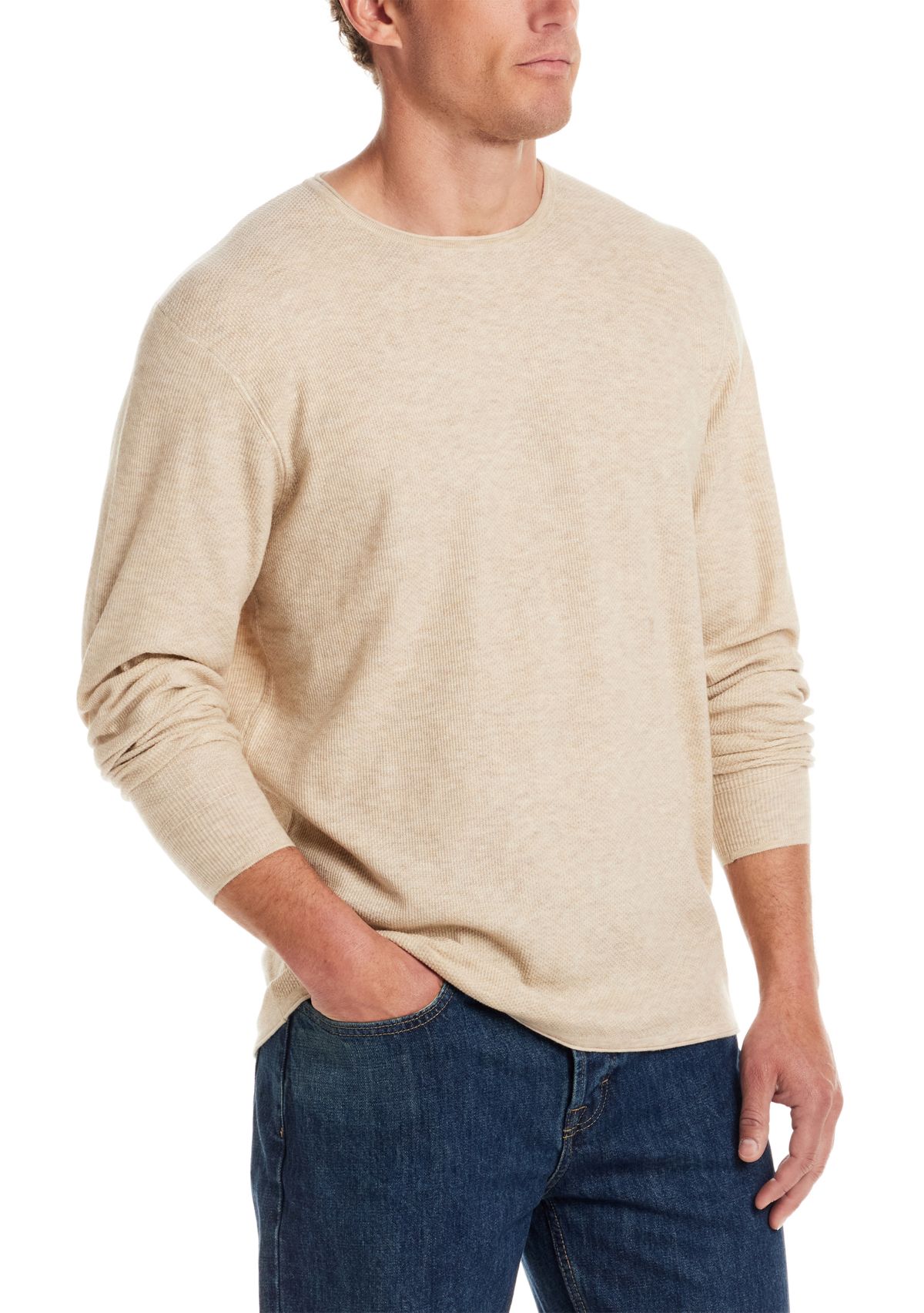 Mens Textured Roll Neck Marino Blend Sweater