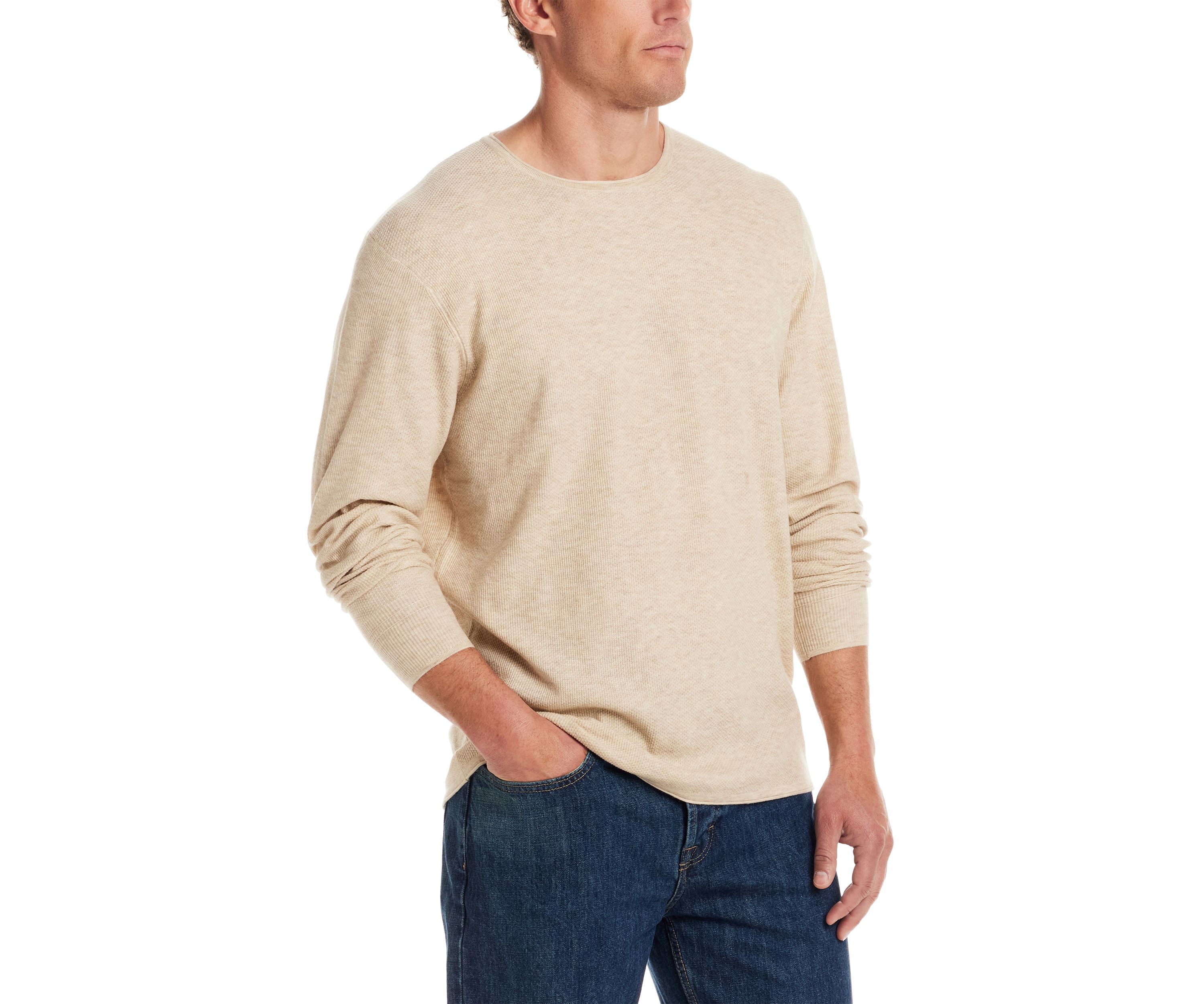 Mens Textured Roll Neck Marino Blend Sweater