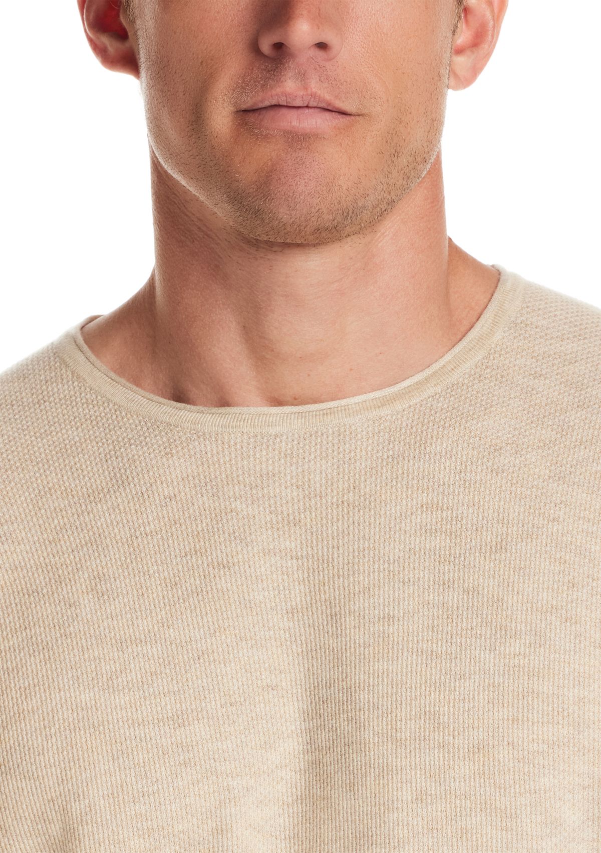 Mens Textured Roll Neck Marino Blend Sweater