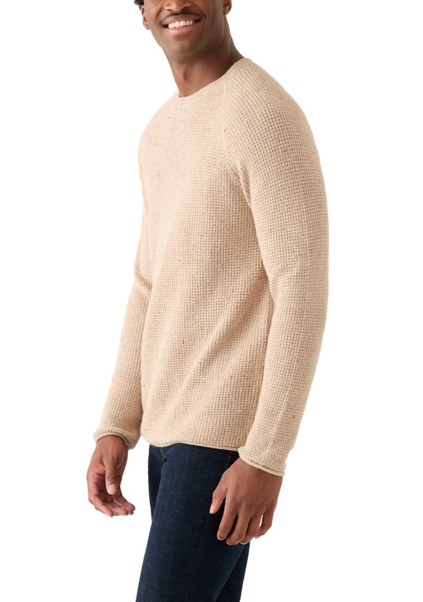 Mens Solid Donegal Crew Neck Sweater