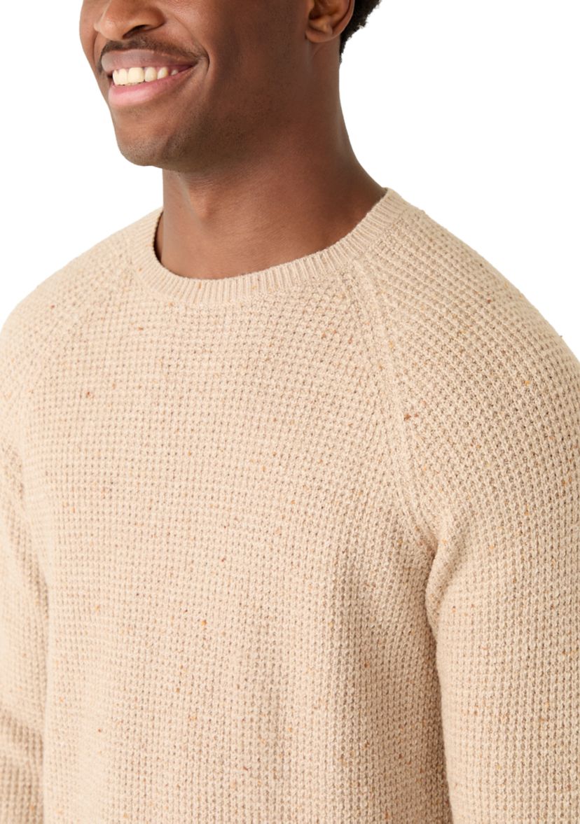 Mens Solid Donegal Crew Neck Sweater