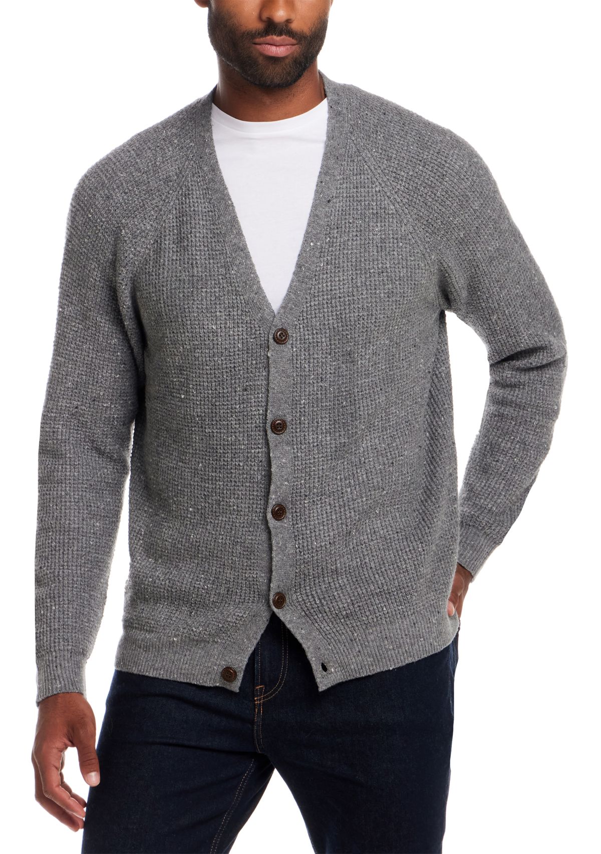 Mens Waffle Donegal Cardigan 