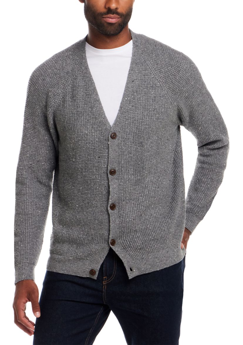 Mens Waffle Donegal Cardigan 