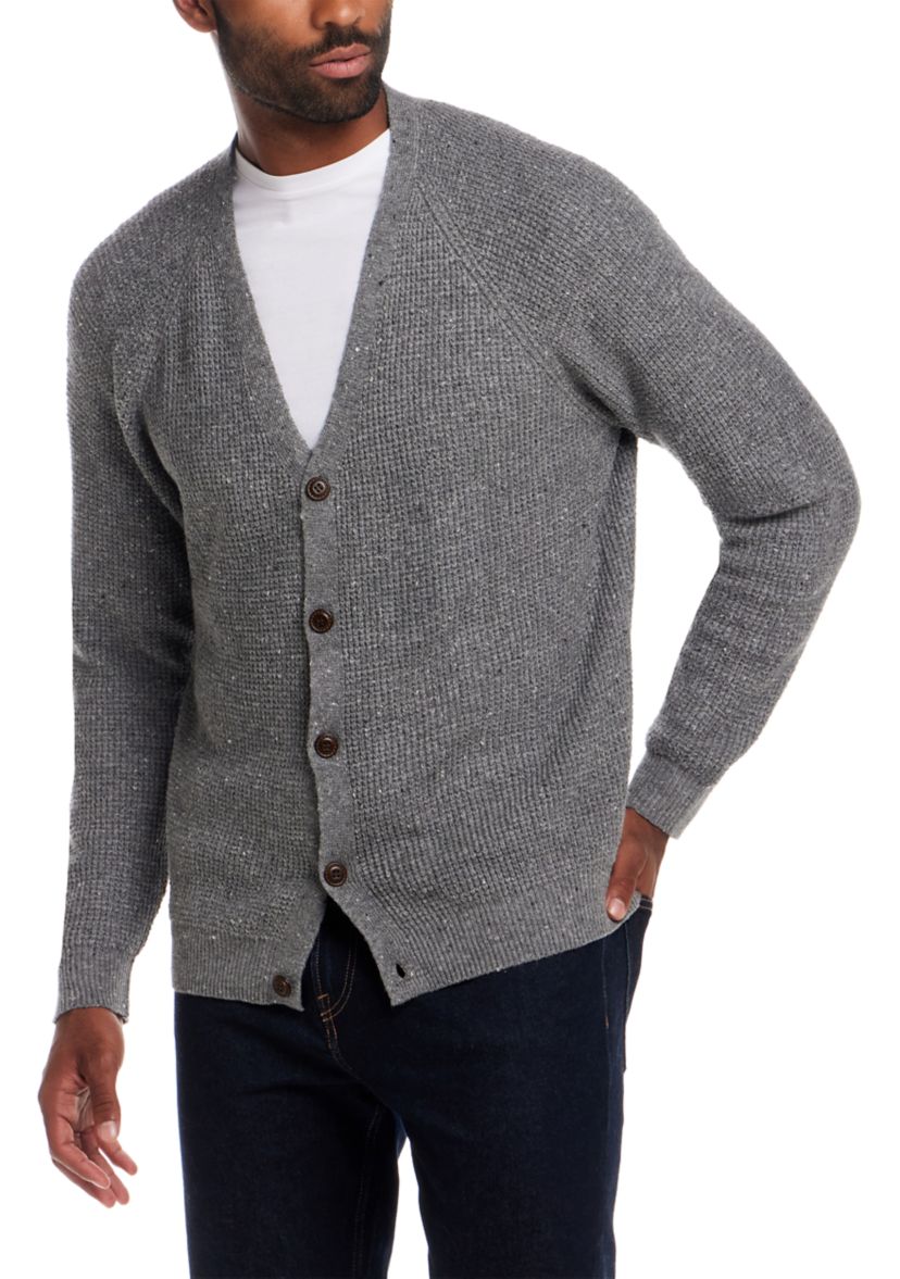 Mens Waffle Donegal Cardigan 