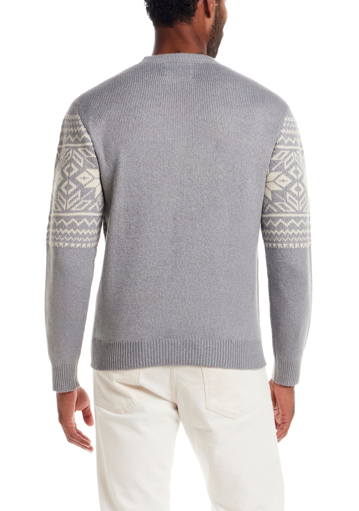 Mens Super Soft Snowflake Crew Neck Sweater