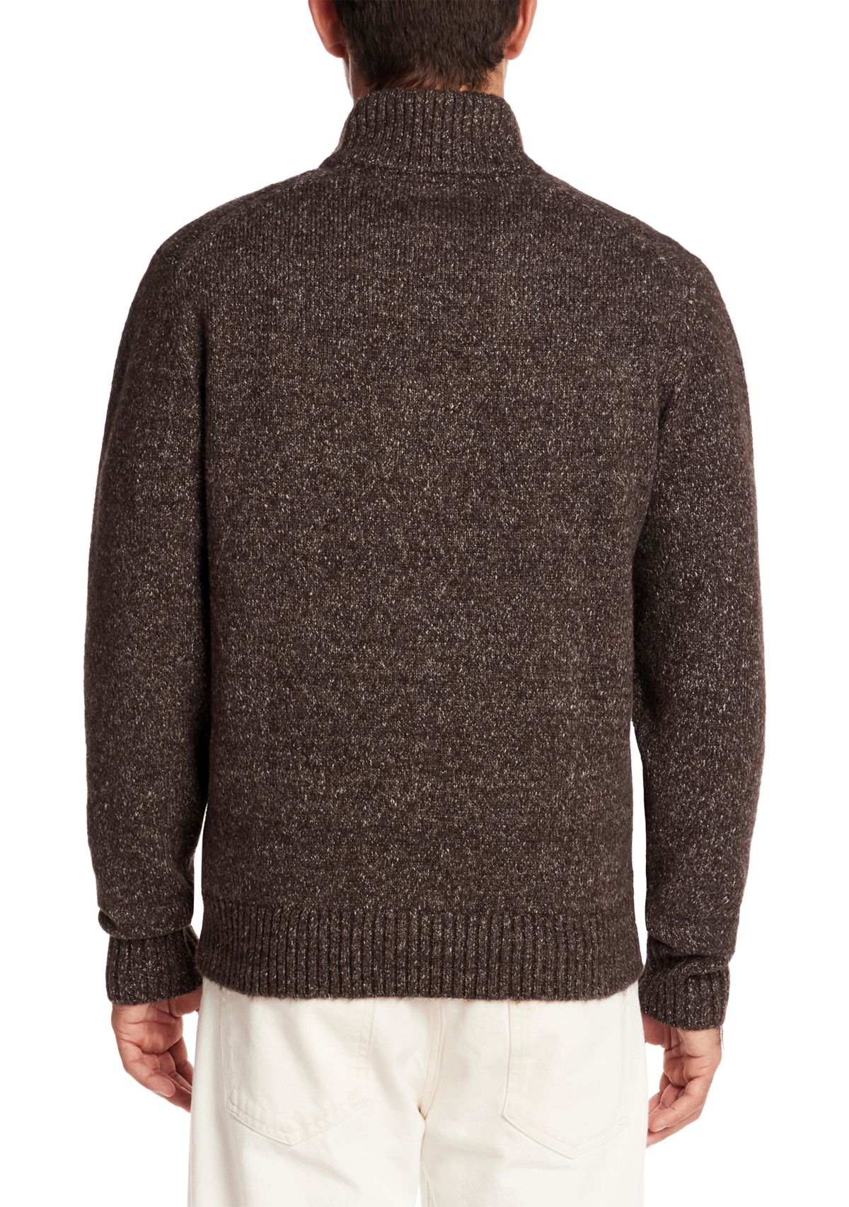 Mens Fuzzy Quarter Zip Sweater