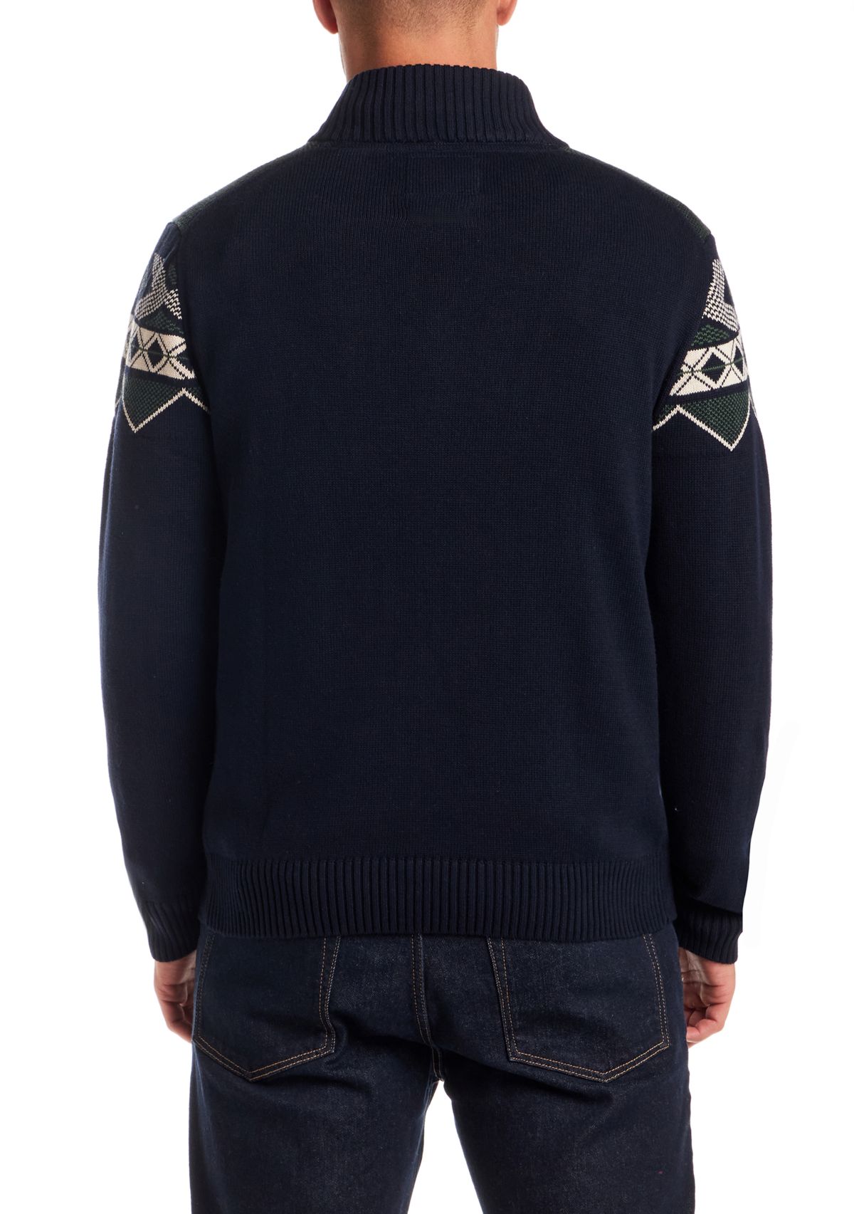 Weatherproof Vintage Mens Southwest Quarter Zip Sweater