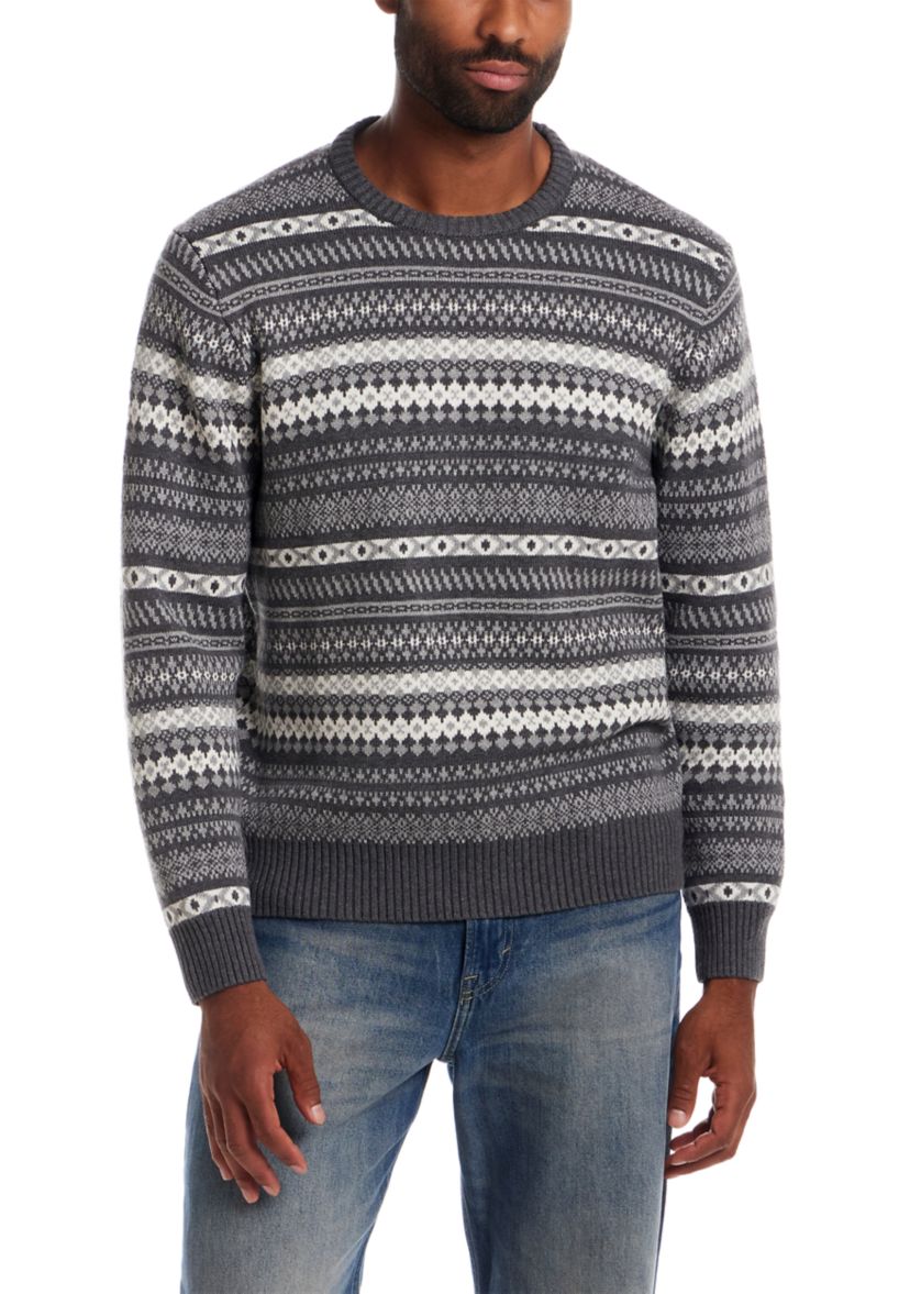 Mens All Over Fairisle Crew Neck Sweater