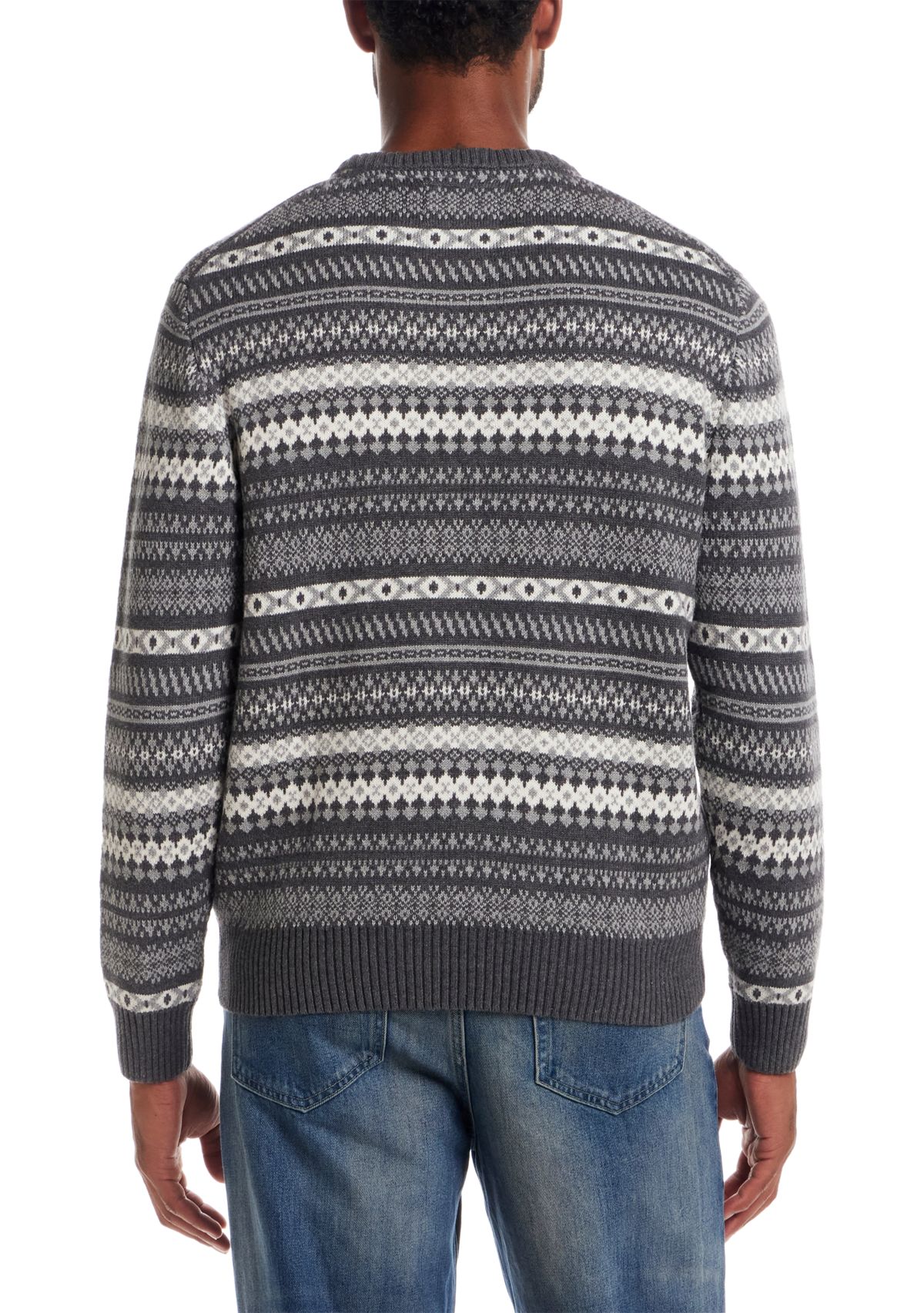 Mens All Over Fairisle Crew Neck Sweater