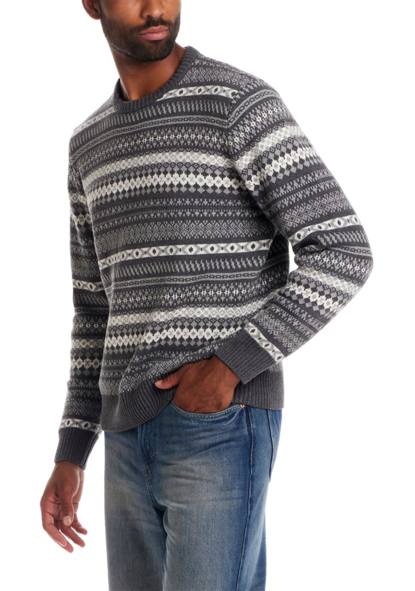 Mens All Over Fairisle Crew Neck Sweater